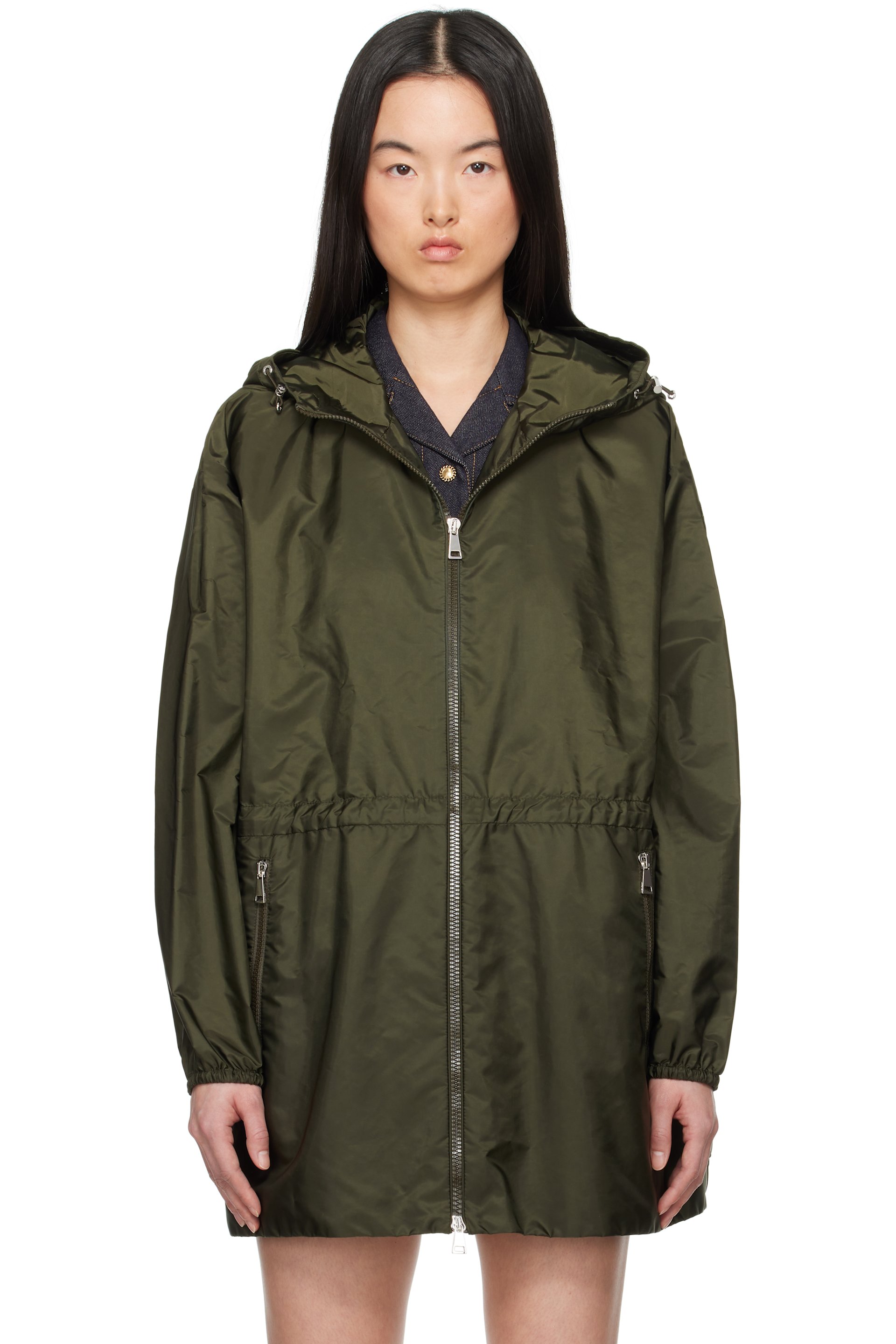 Moncler - Blouson Wete vert à capuche