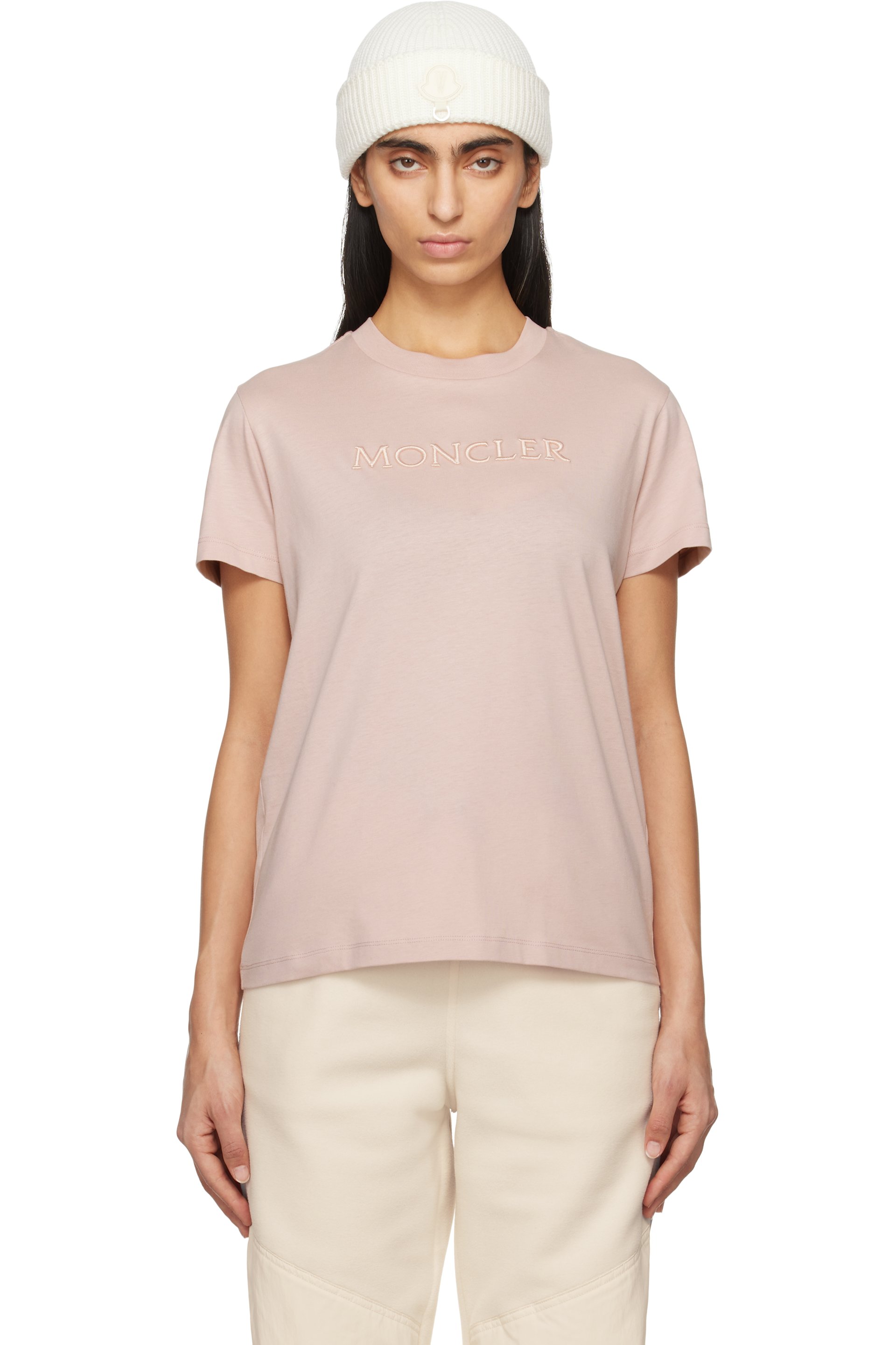 Moncler - T-shirt à manches courtes rose
