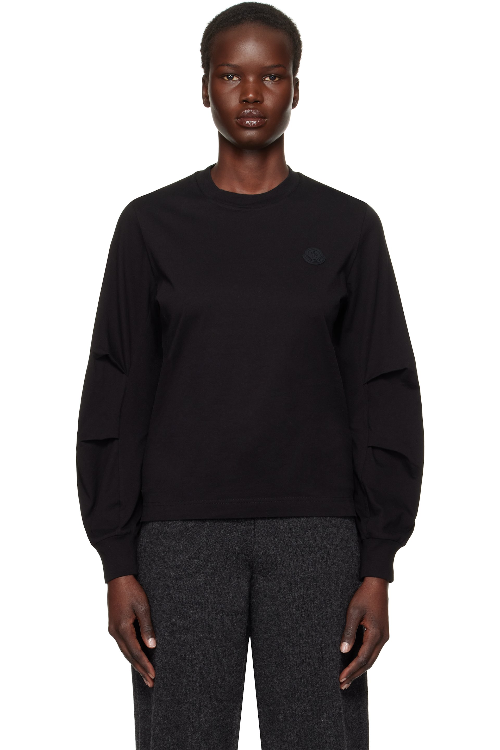 Moncler - T-shirt noir à écusson à logo