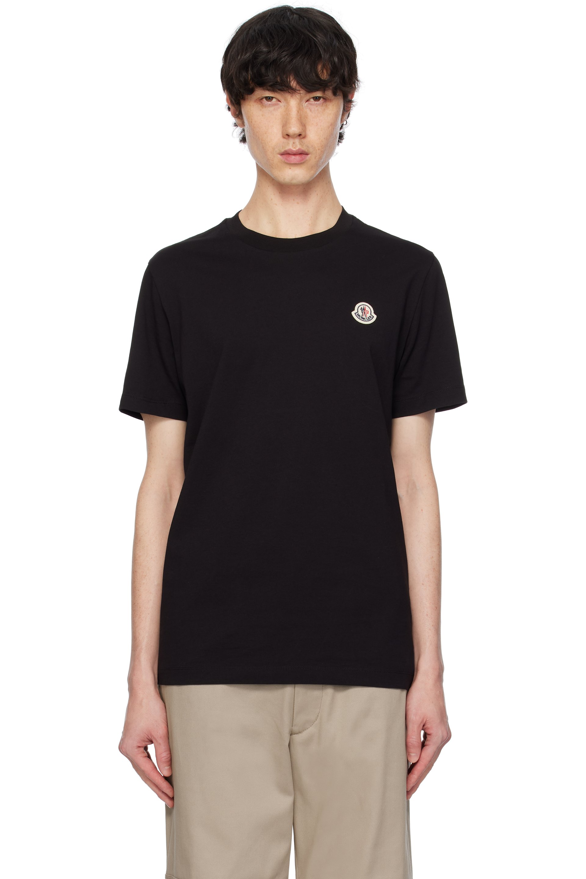 Moncler - ブラック ロゴパッチ Tシャツ 3枚セット