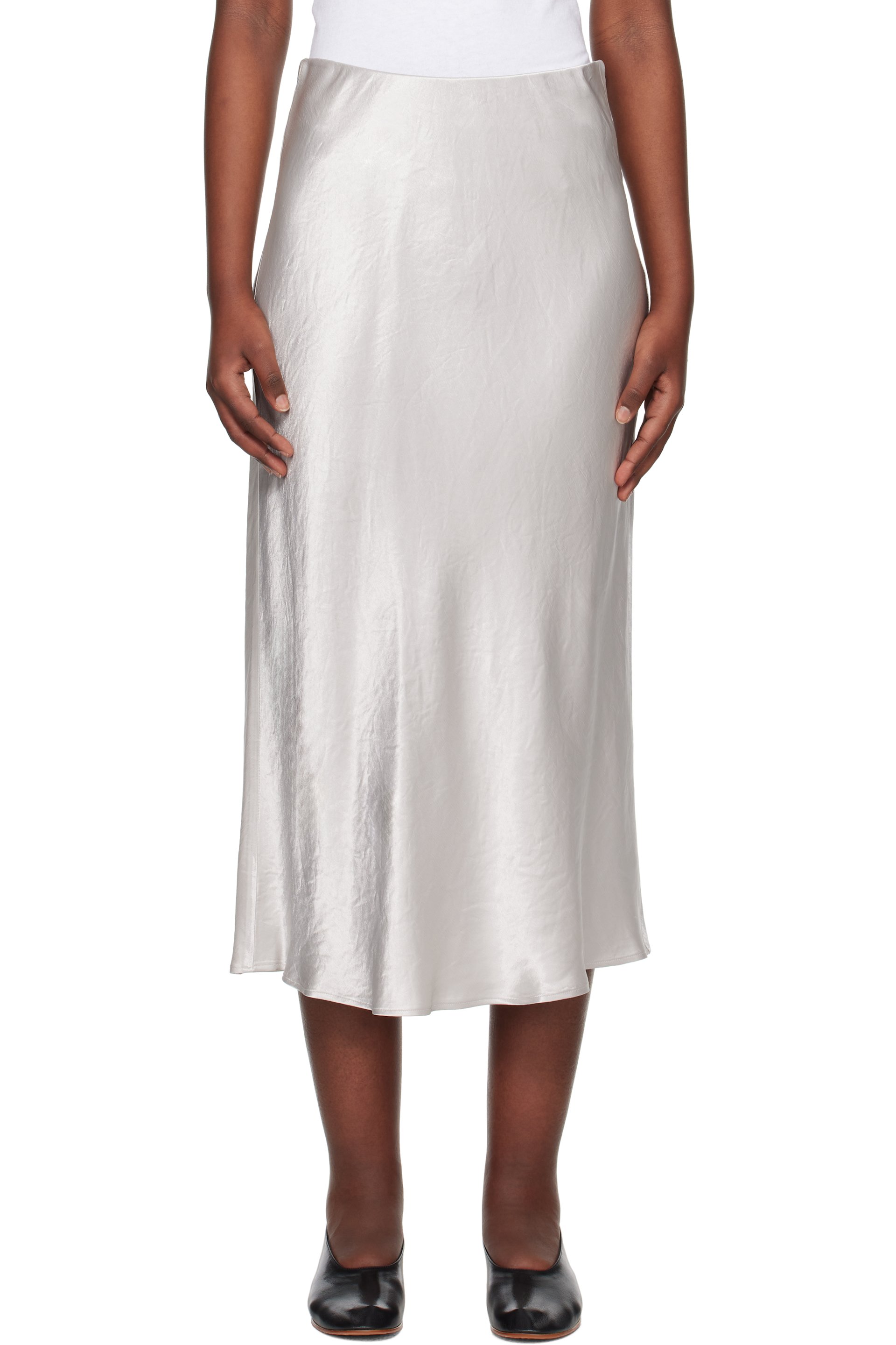 MM by Max Mara - Jupe midi Alessio argentée