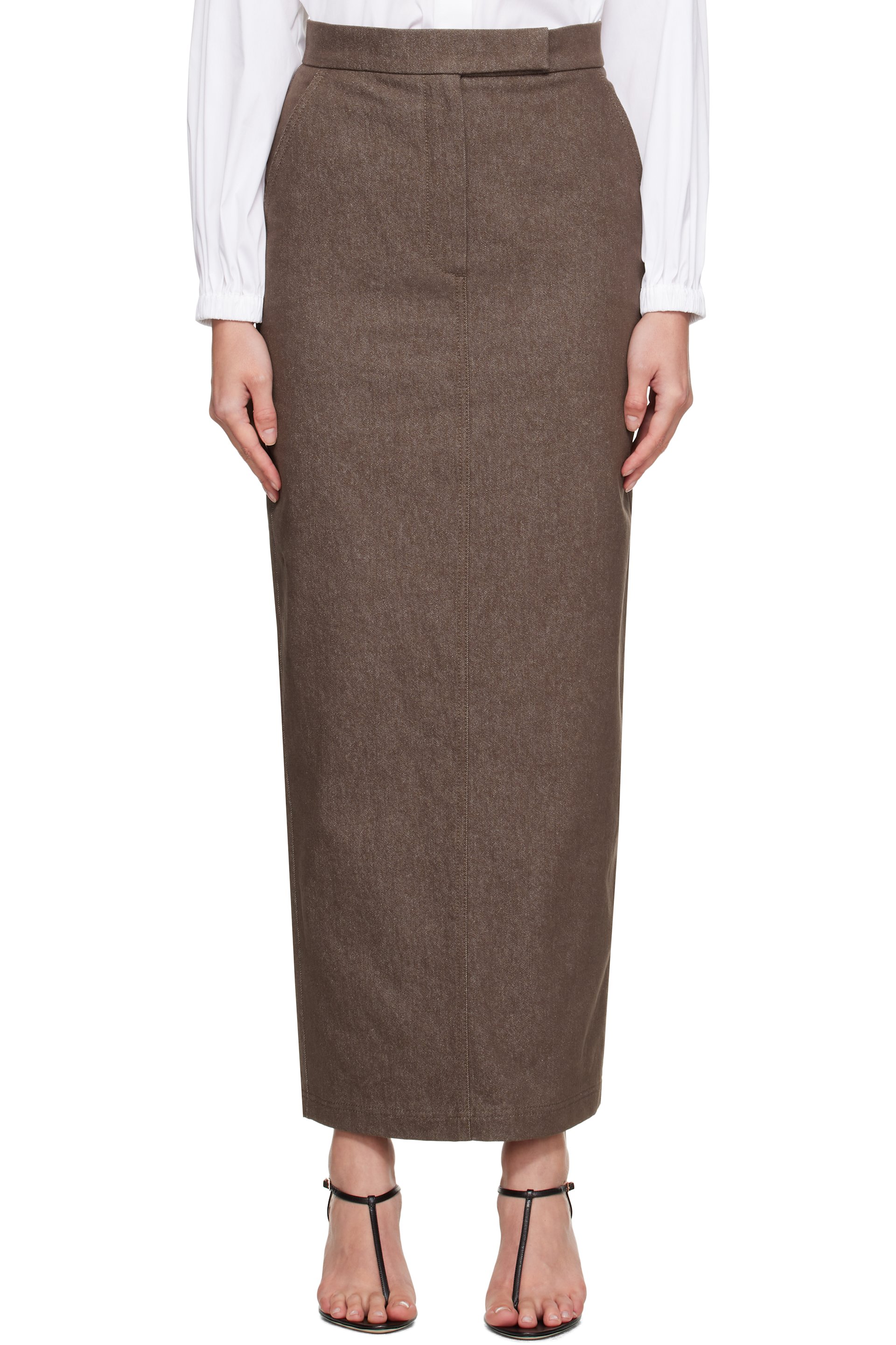 Max Mara - Jupe longue Pianosa brune