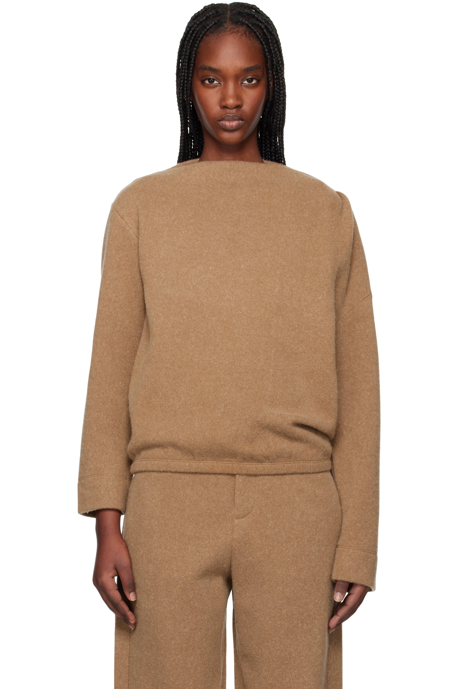 Max Mara - Pull molletonné Oxa brun clair
