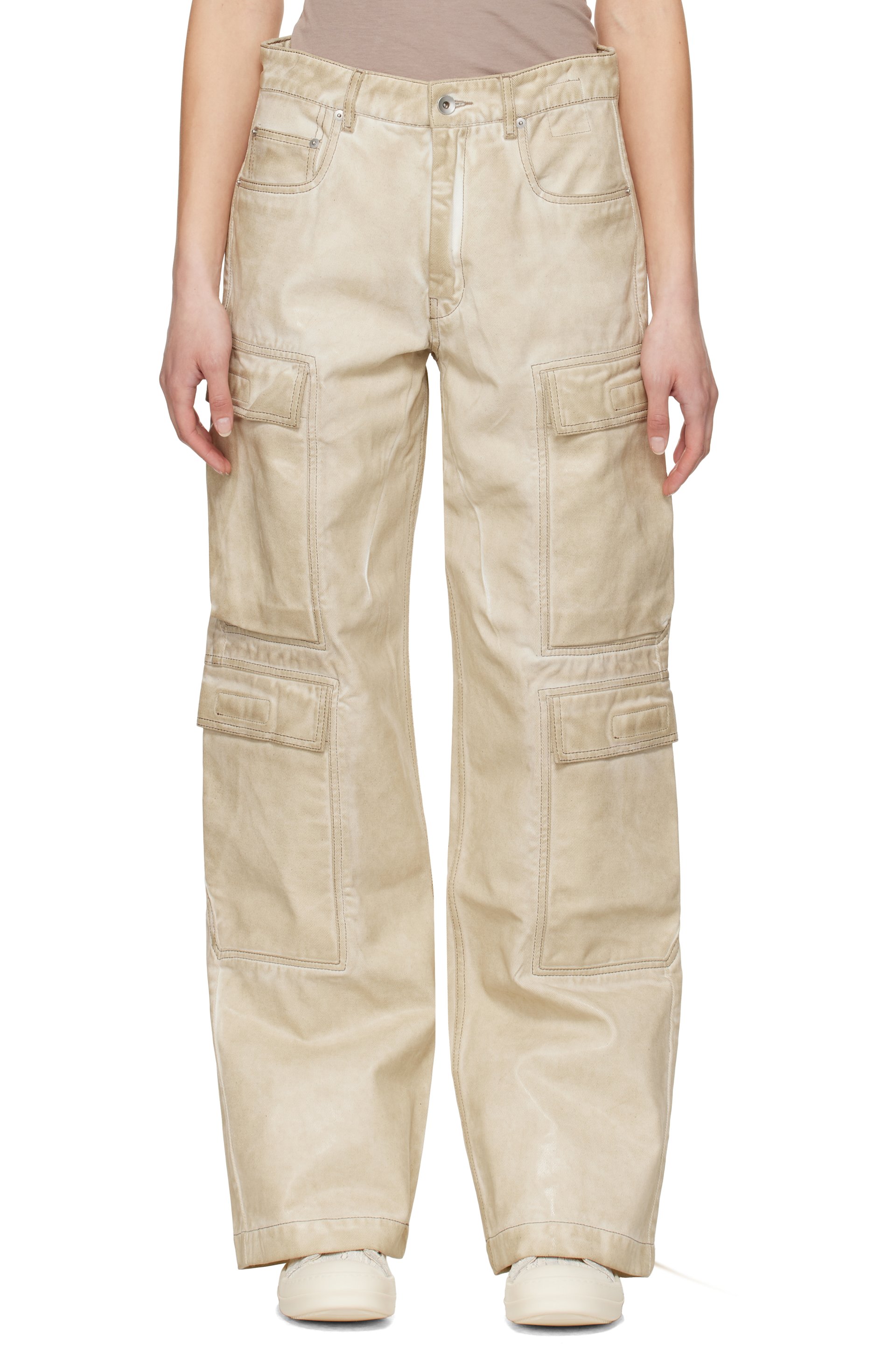 Rick Owens DRKSHDW - Jean beige à poches cargo - Hollywood