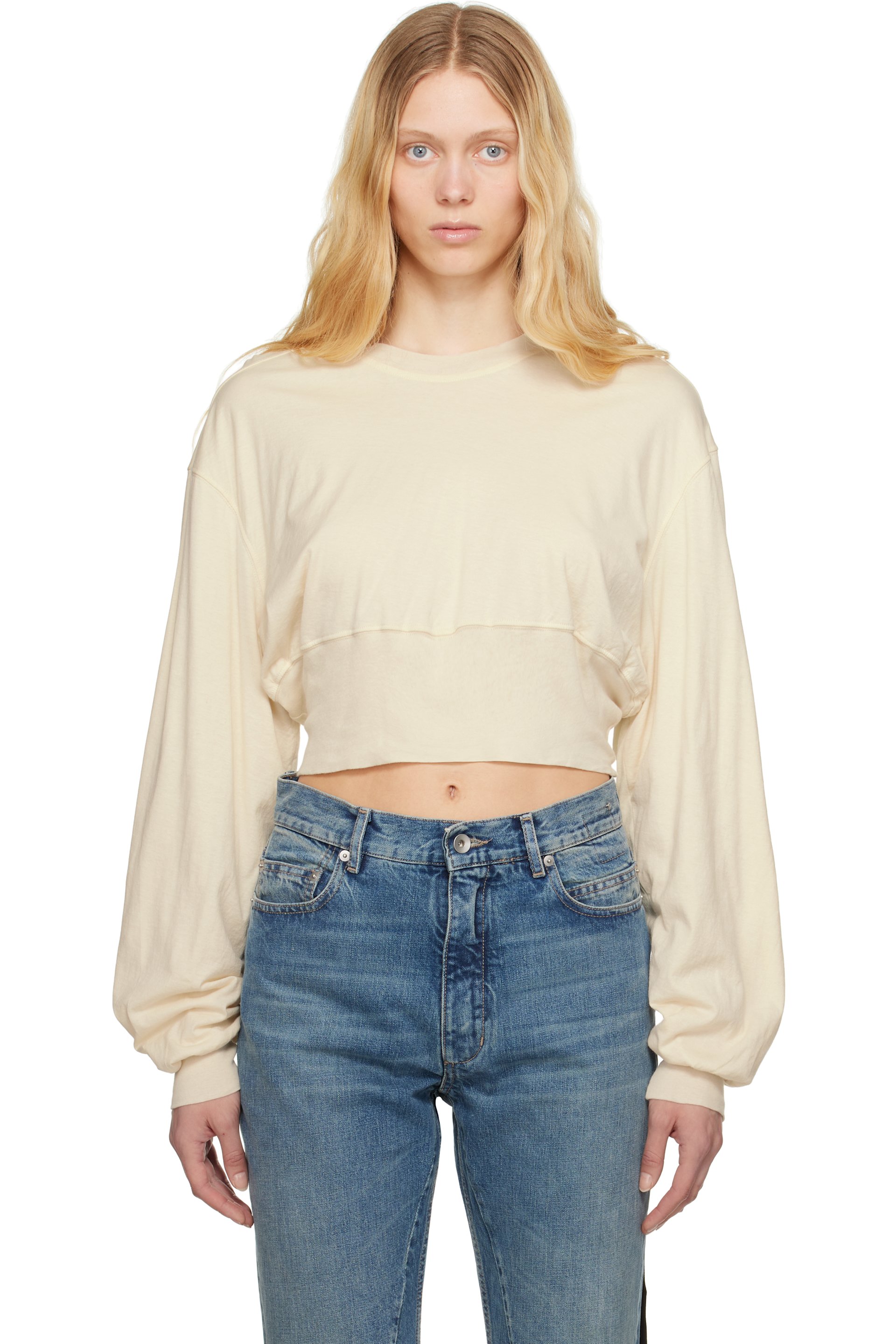 Rick Owens DRKSHDW - Pull molletonné blanc cassé - Hollywood Tatlin
