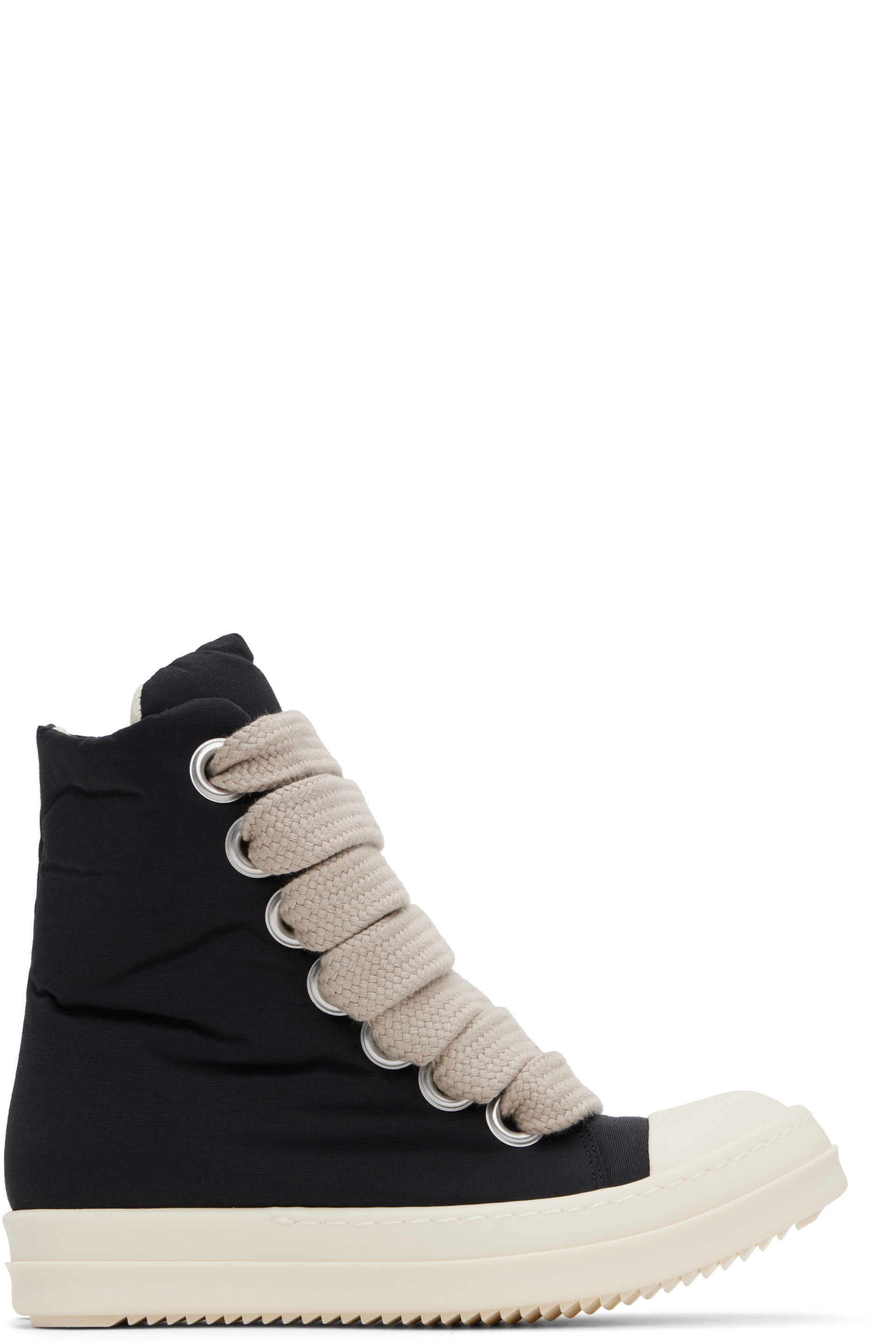 Rick Owens DRKSHDW - Black & Off-White Hollywood Jumbo Lace Puffer Sneaks Sneakers