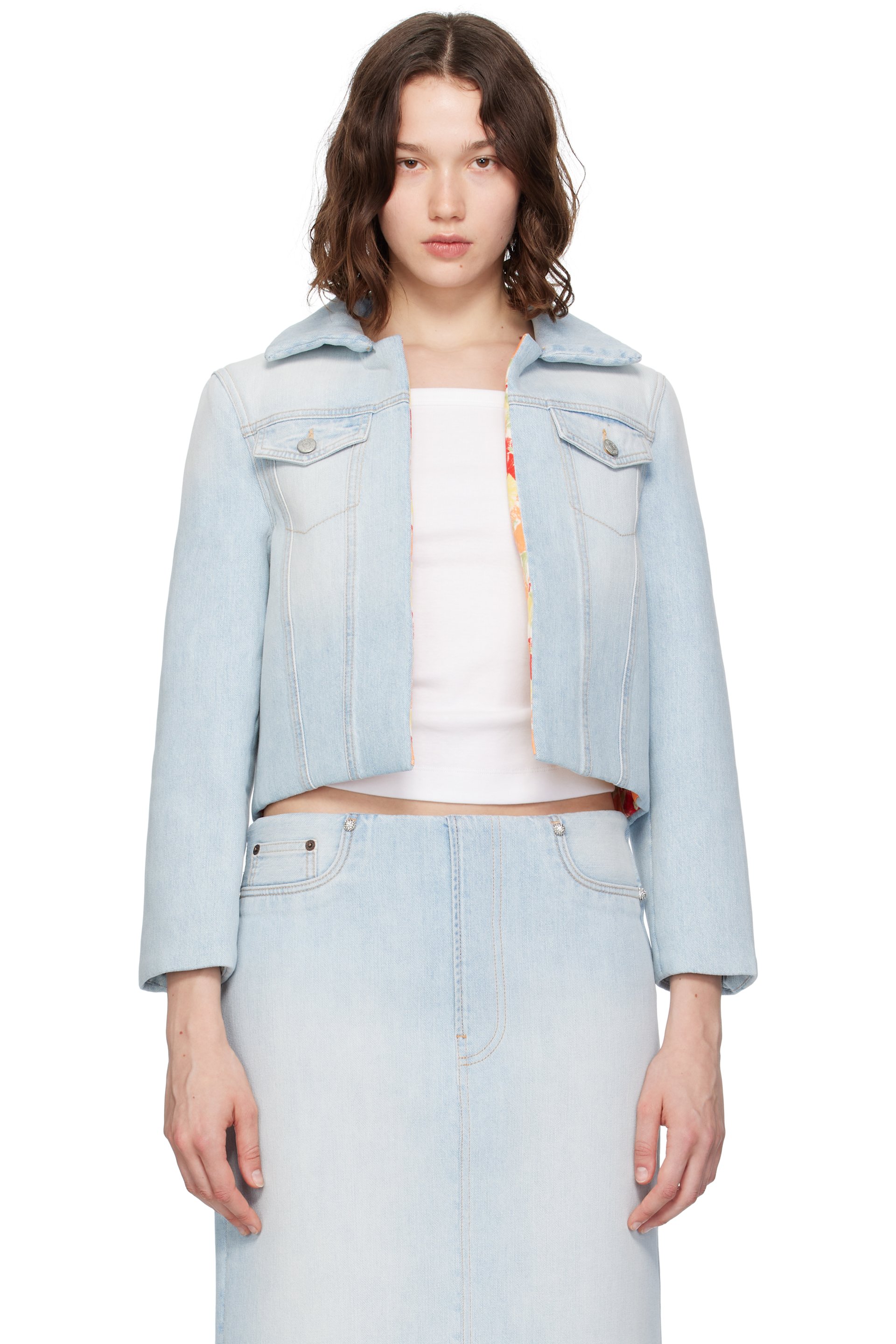 Acne Studios - Blouson rembourré bleu en denim
