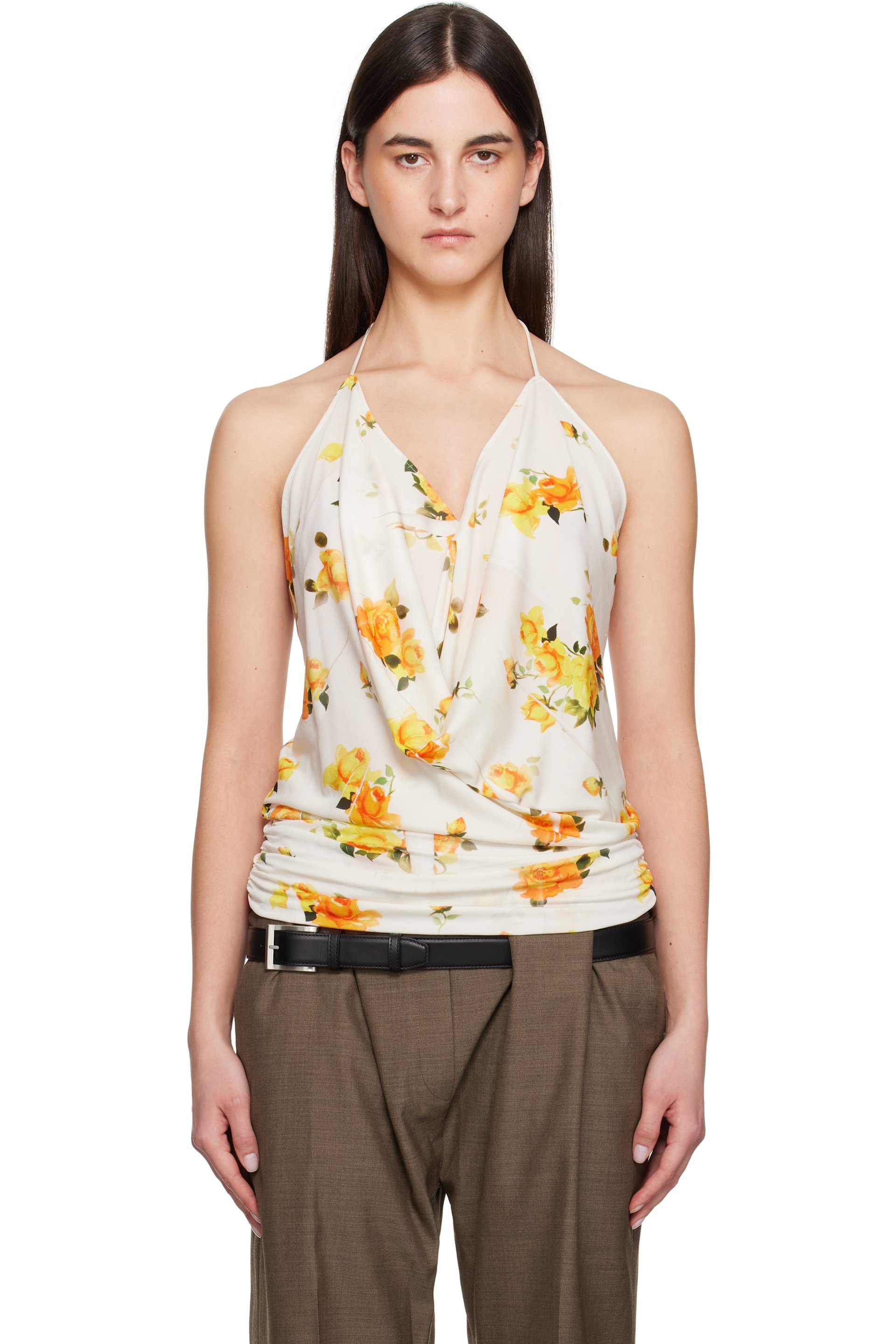 Acne Studios - Camisole Rose blanc et orange