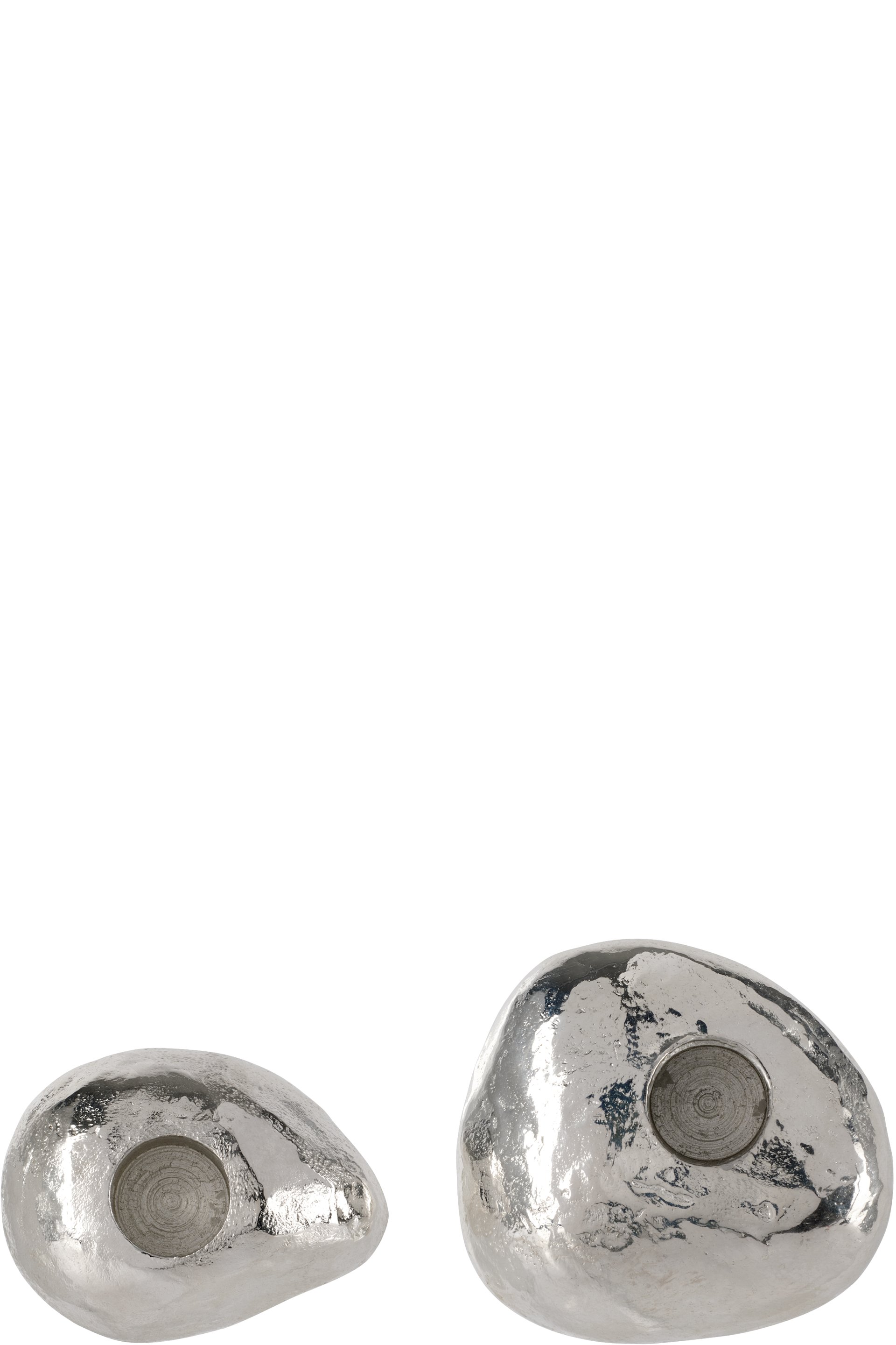 Alighieri - Silver 'The Floating Pebble' Candle Holder Set