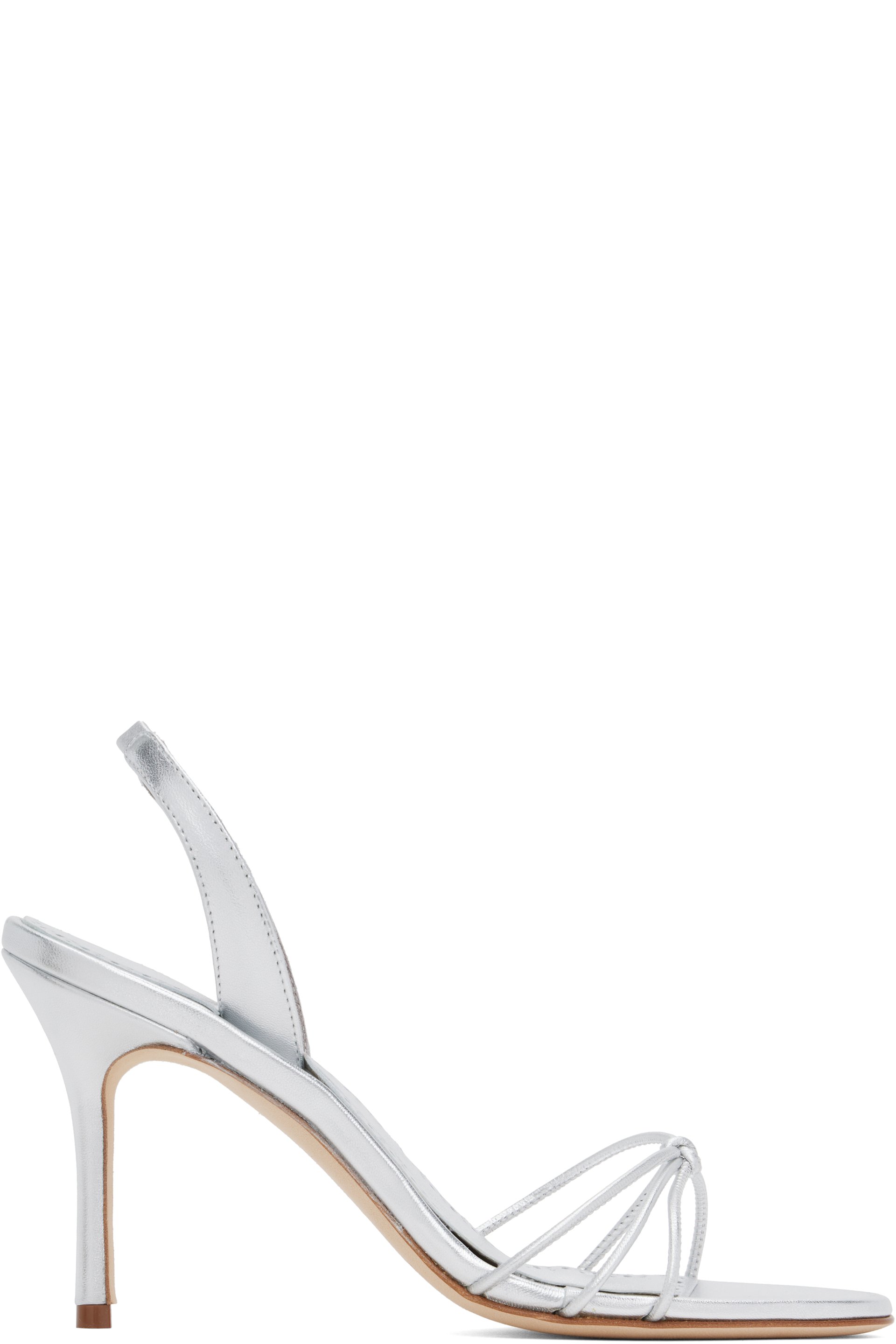 Manolo Blahnik - Silver Sareta Heeled Sandals