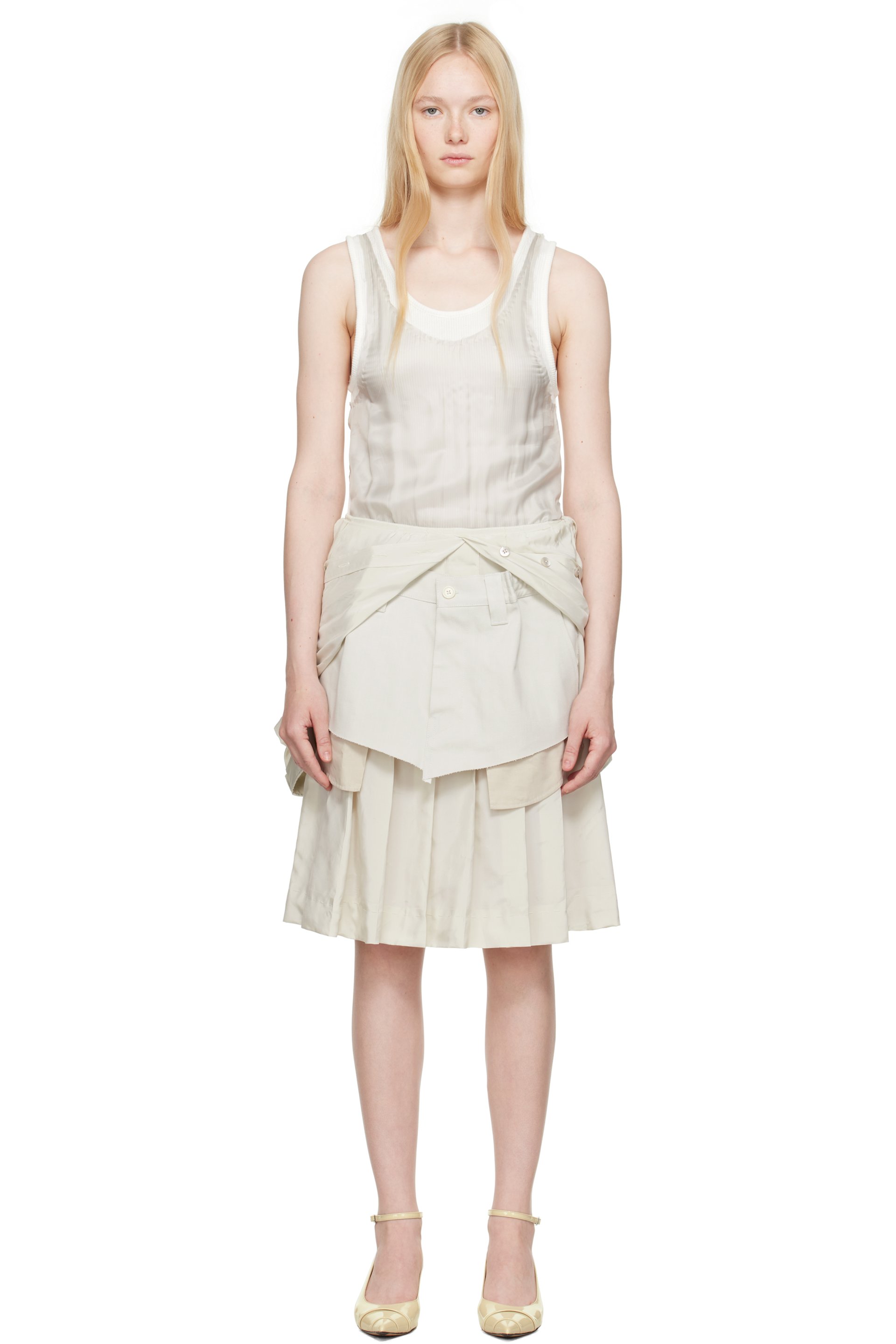 Maison Margiela - Robe midi Anonymity of the lining beige