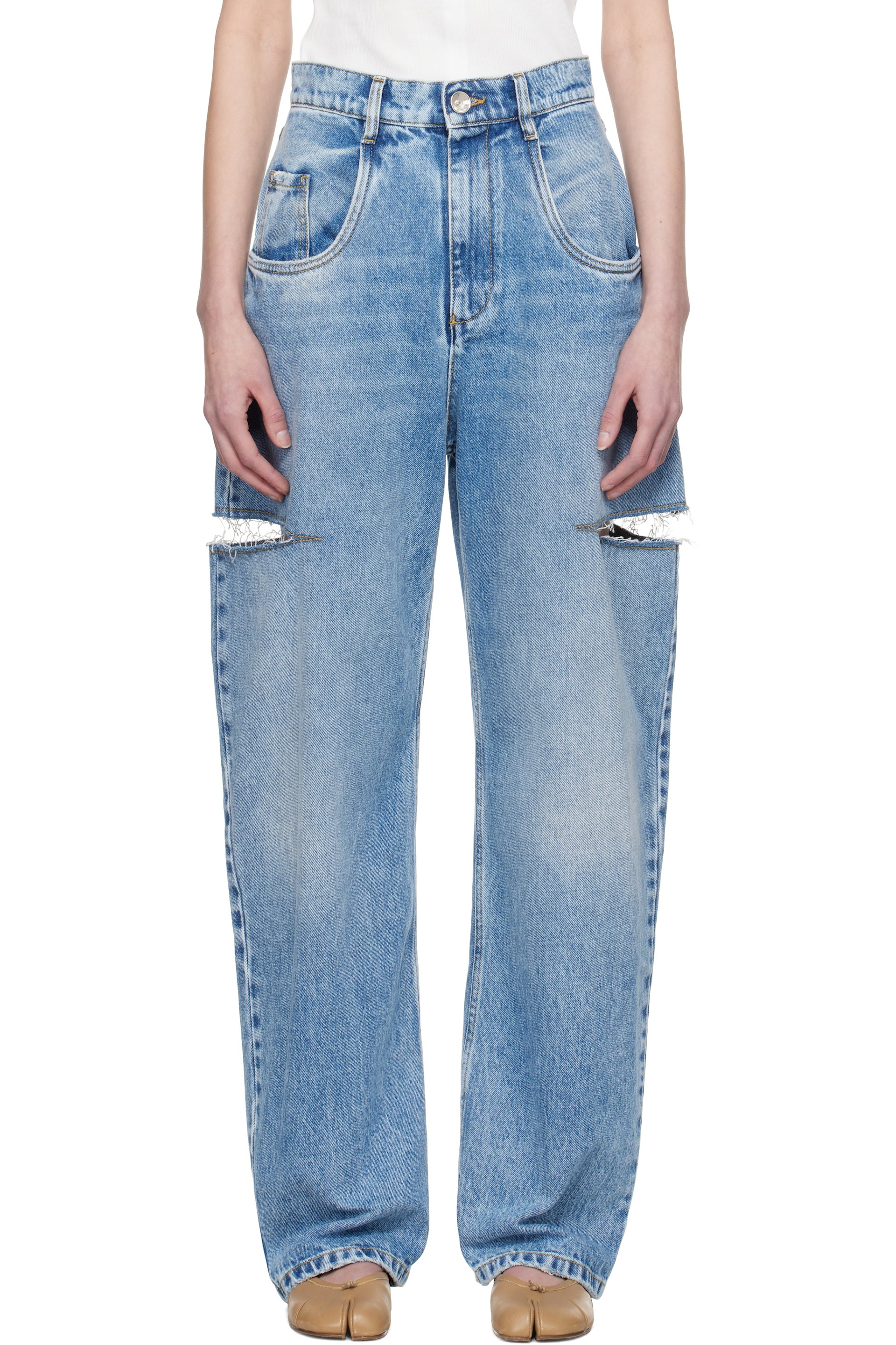 Maison Margiela - Jean bleu à découpes