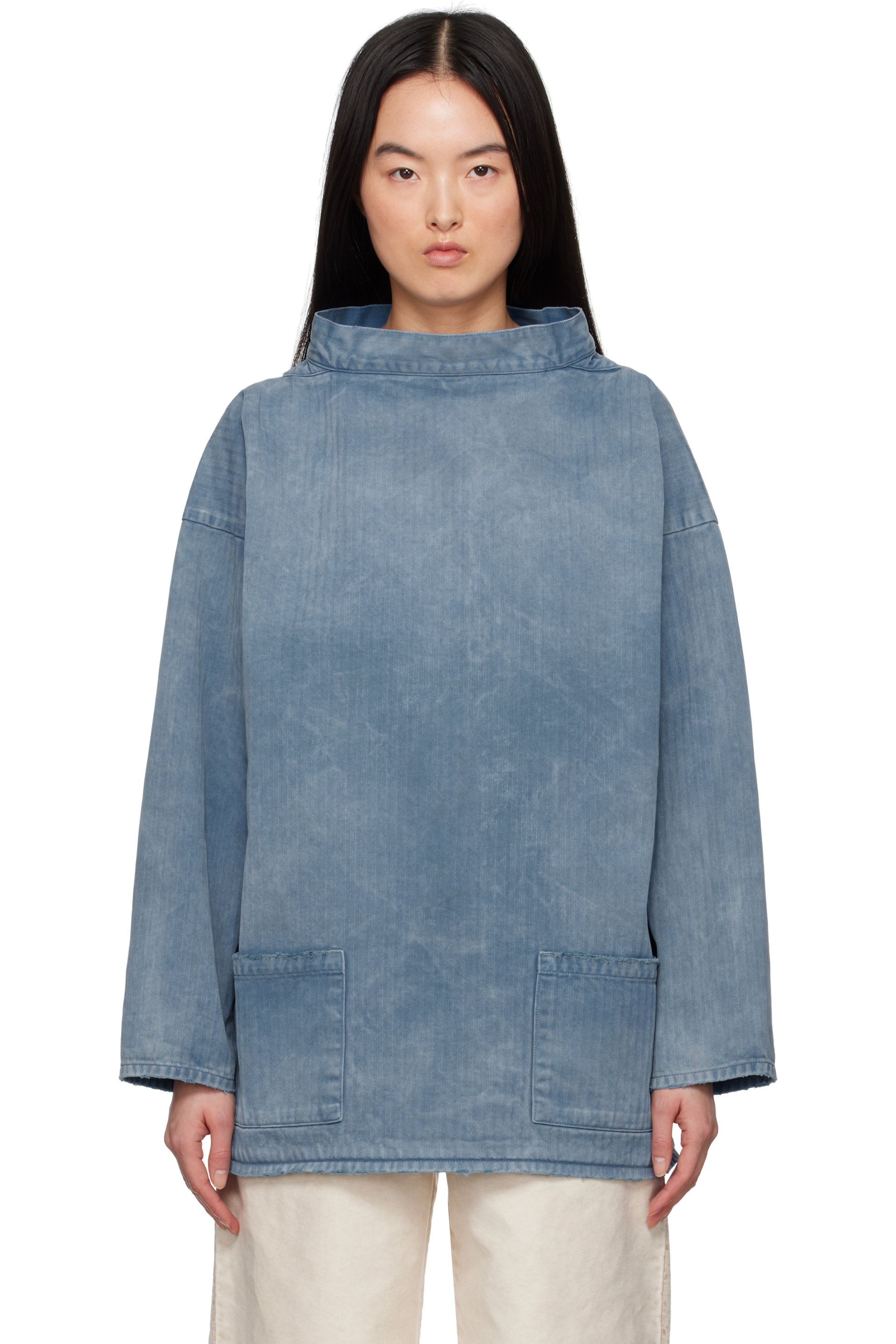 Maison Margiela - Blue Raw Edge Blouse