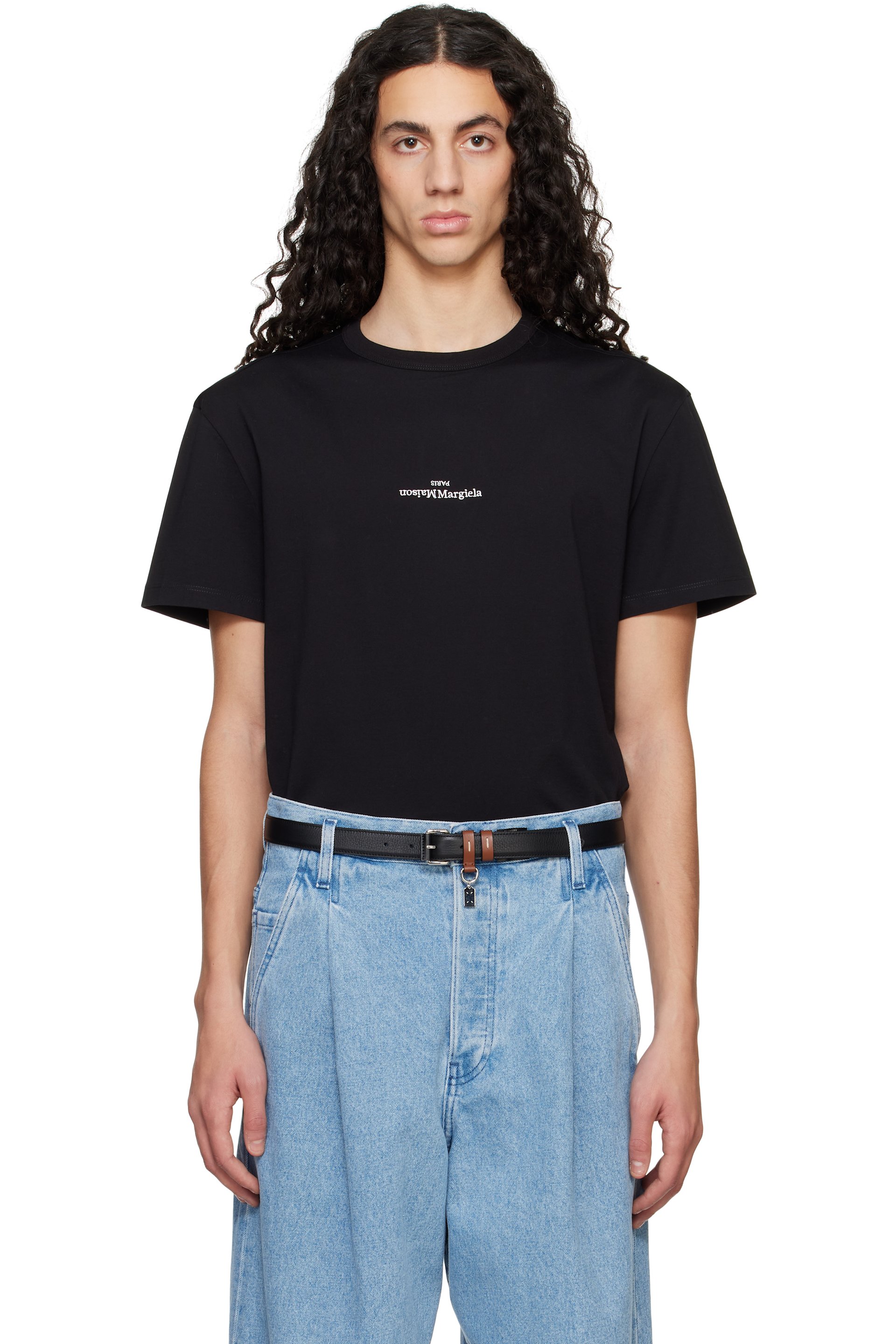 Maison Margiela - T-shirt noir à logo déformé