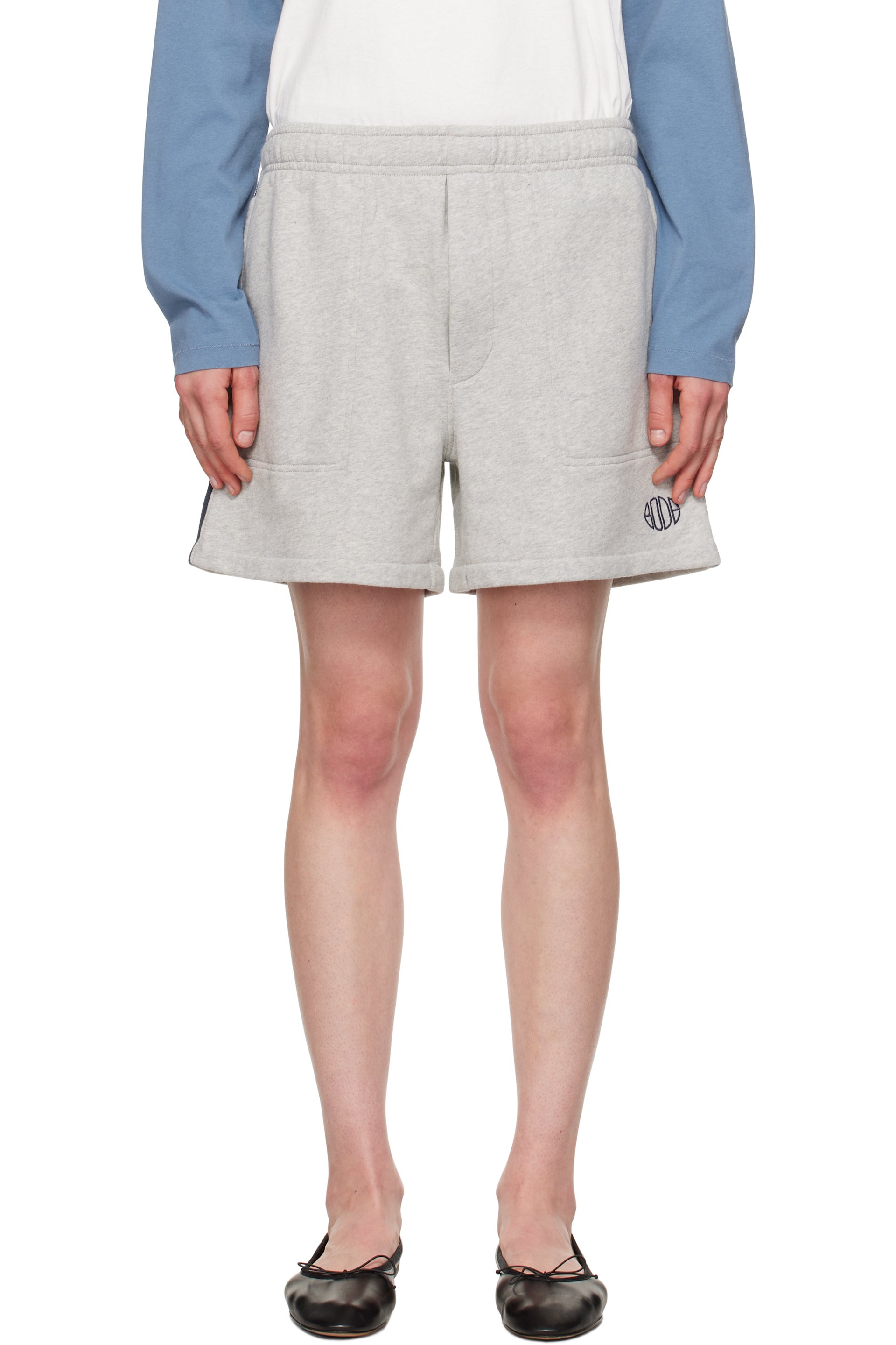 Bode - Gray Crew Sweat Shorts