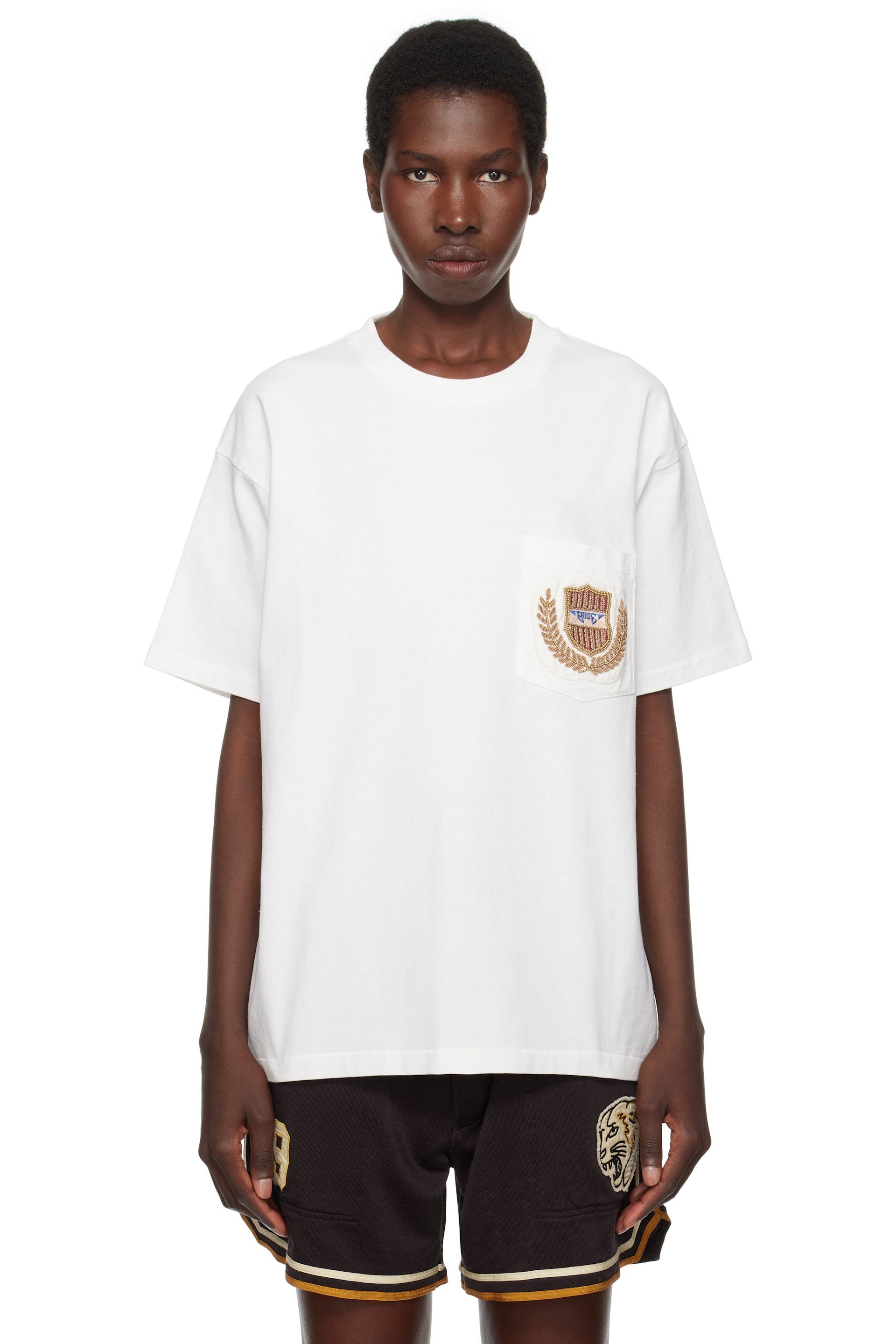 Bode - Off-White Sportsman Patch Pocket T-shirt