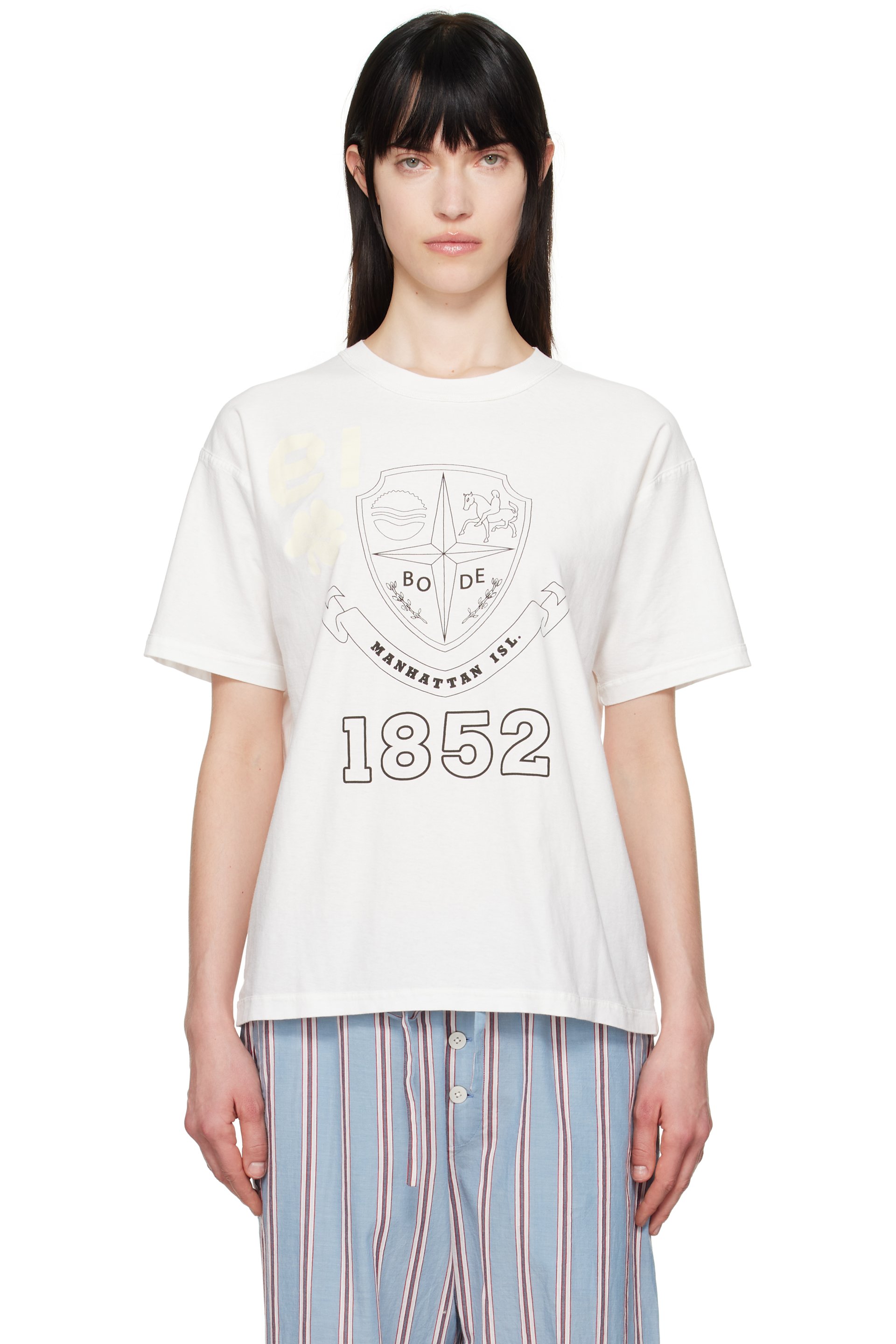 Bode - White Crest Reversible T-shirt