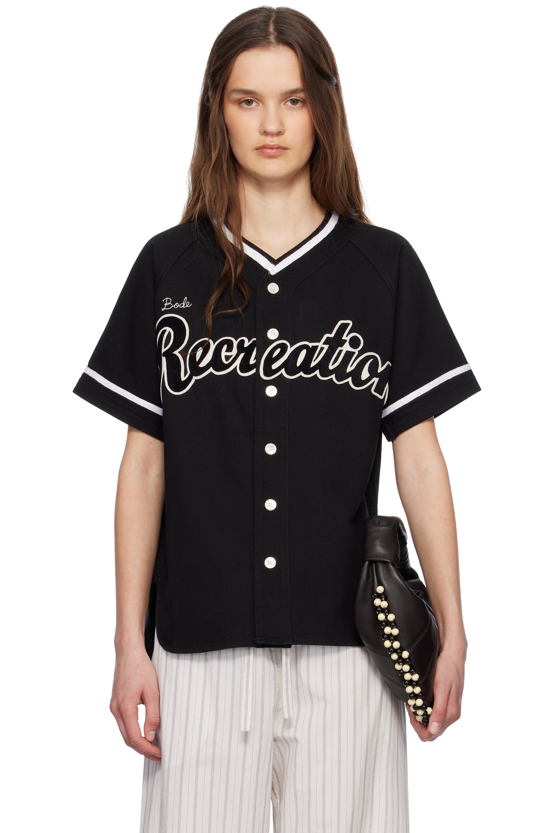 Bode - Black Baseball Shirt