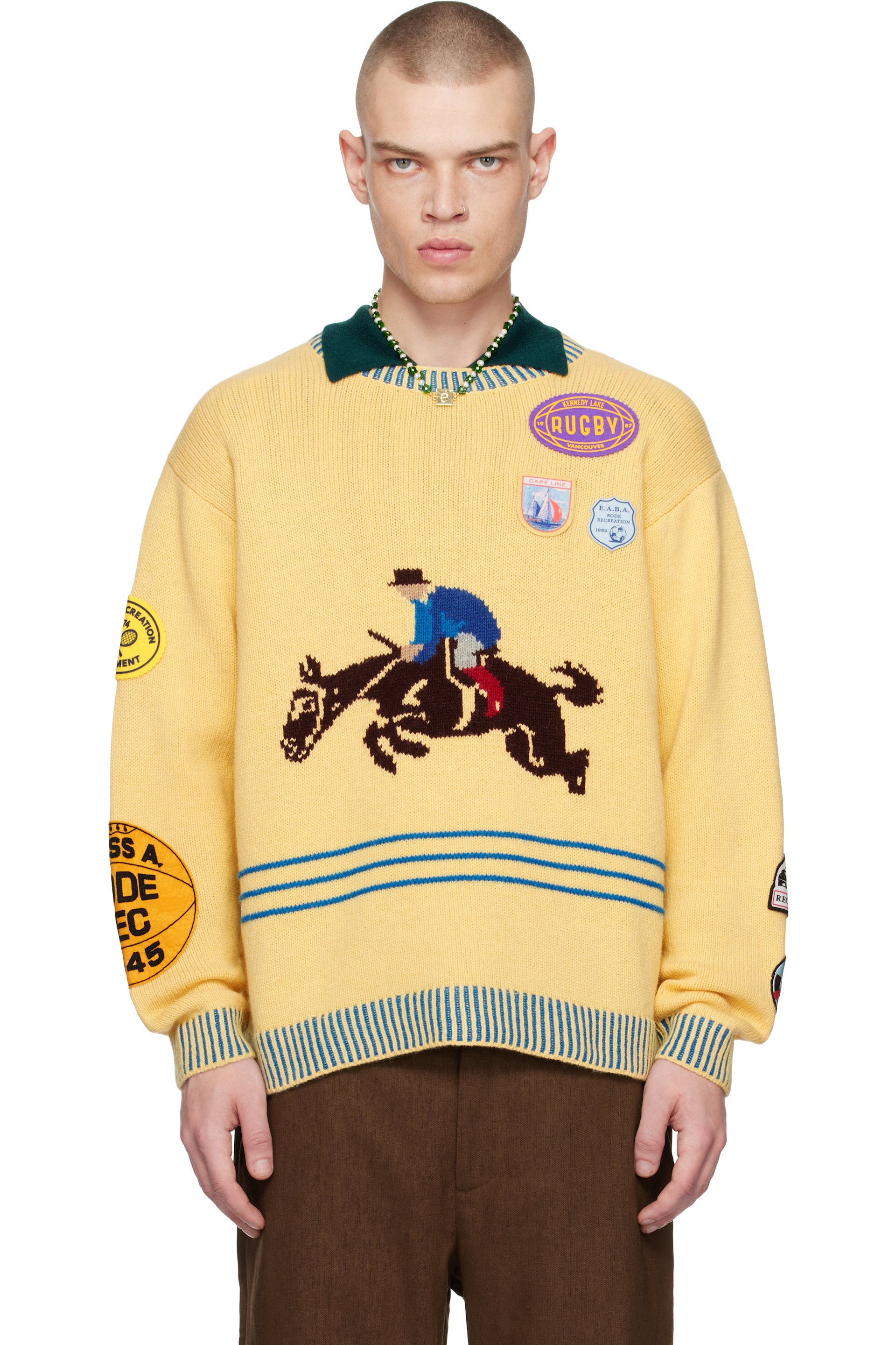 Bode - Yellow Jockey Sweater