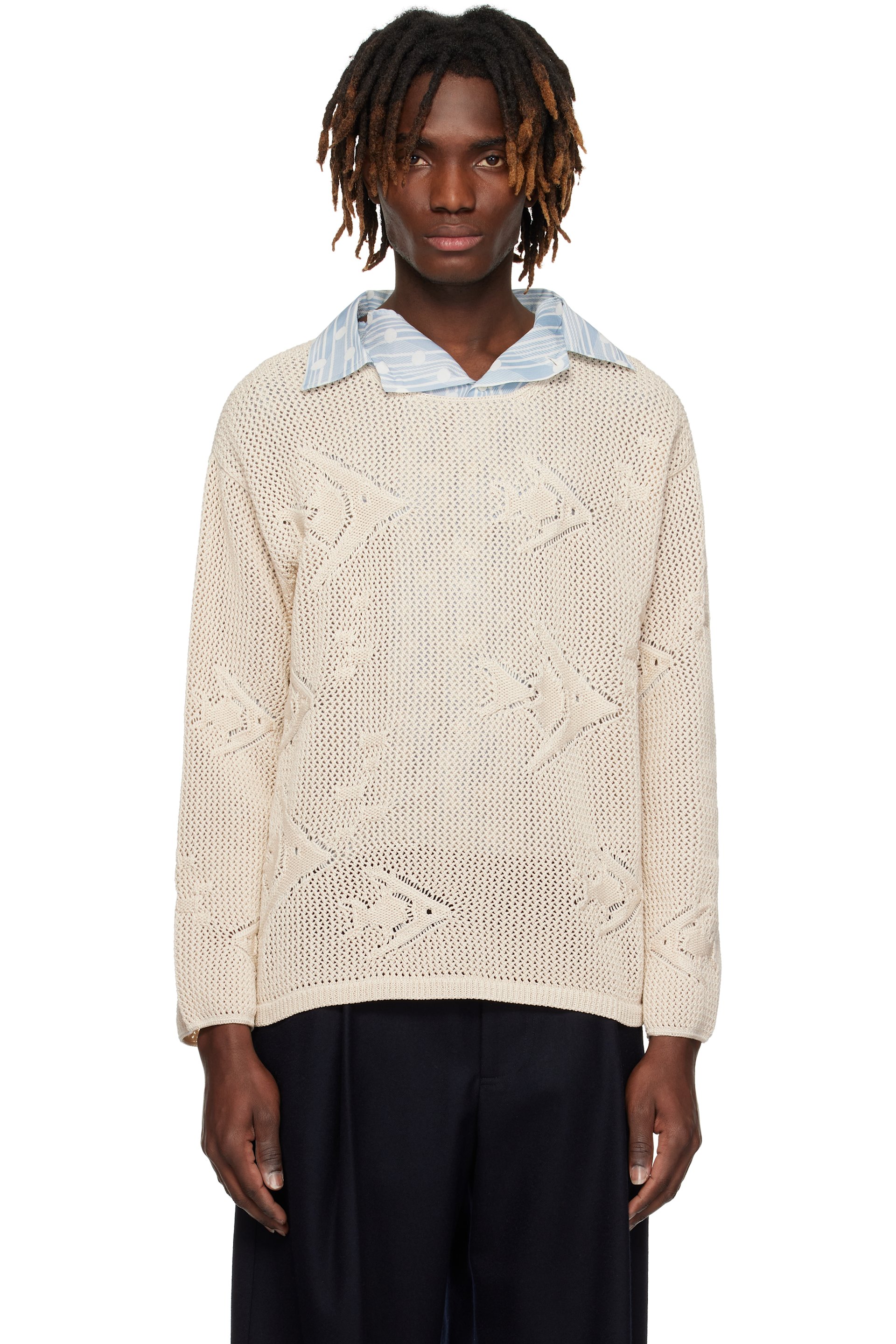 Bode - Beige Angel Fish Sweater