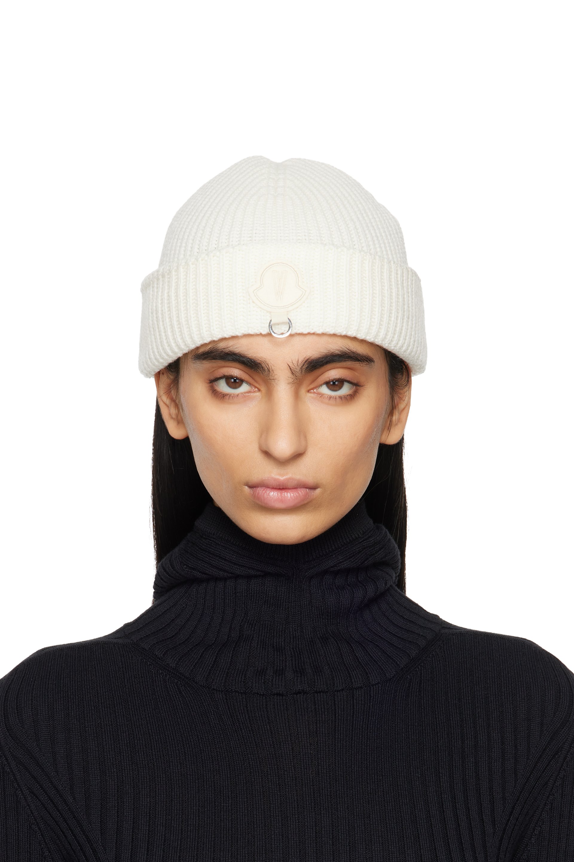 Moncler Genius - Bonnet blanc en laine - Moncler x Willow Smith