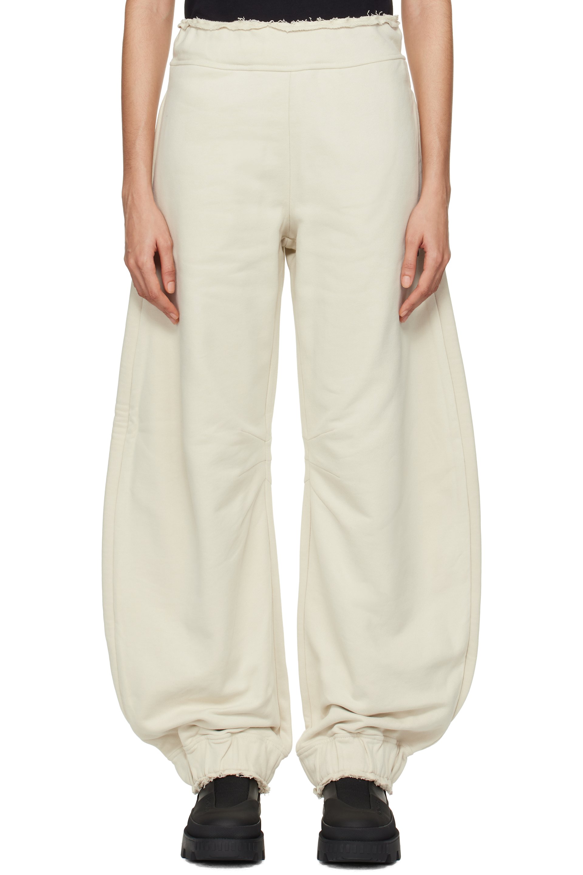 Moncler Genius - Pantalon de survêtement beige à bords bruts - Moncler x Willow Smith
