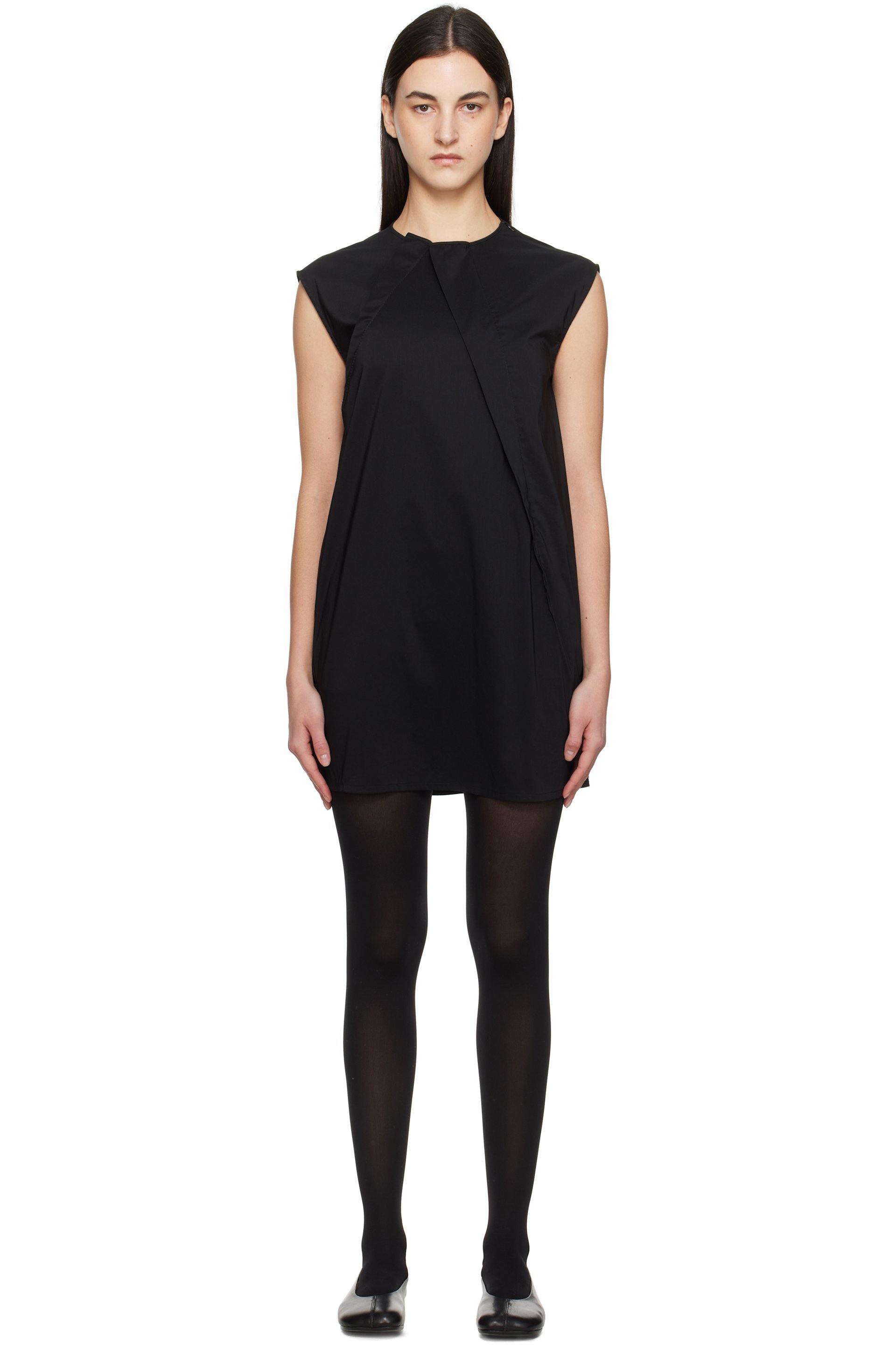 MM6 Maison Margiela - Robe courte noire à plis