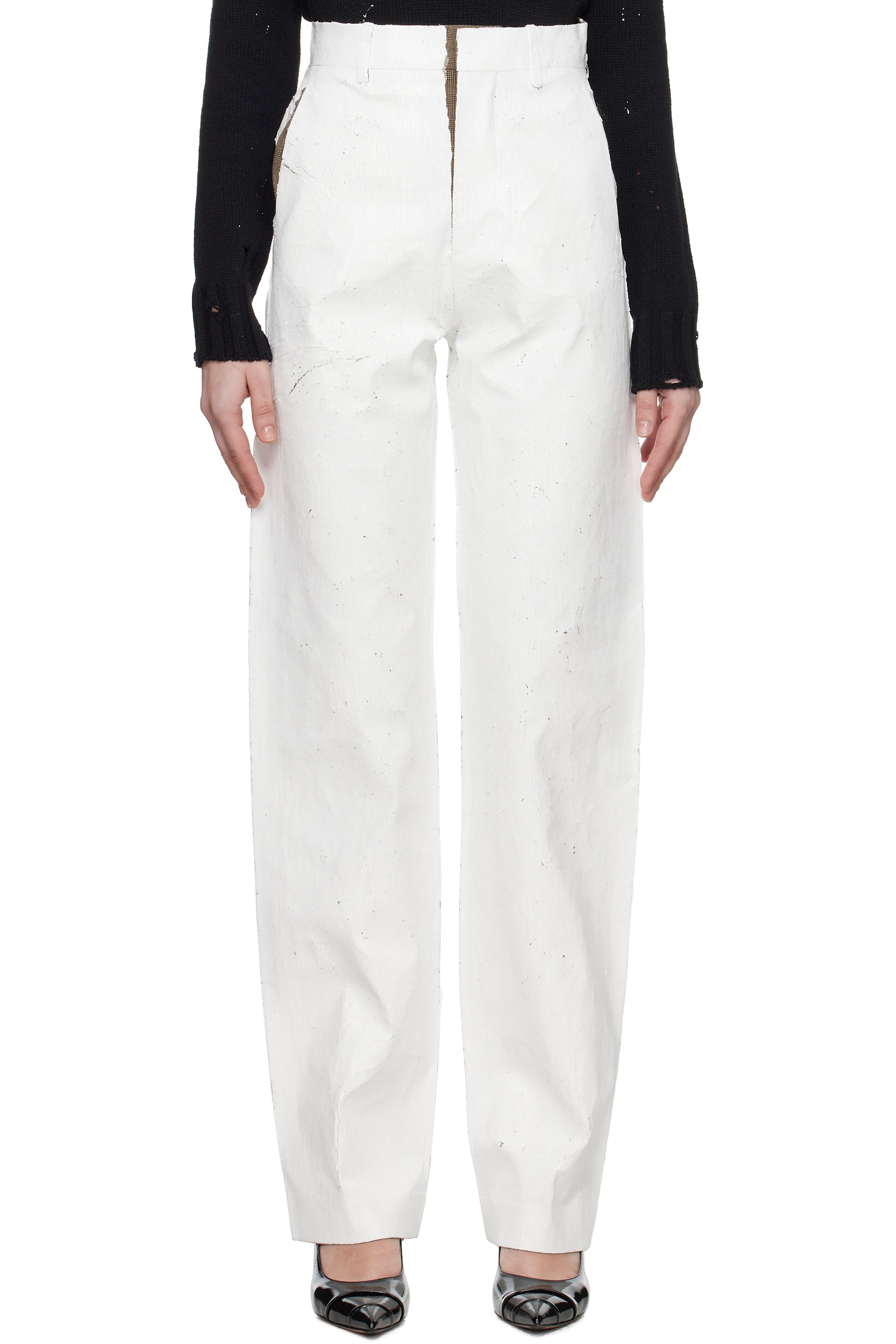 MM6 Maison Margiela - Pantalon façon tailleur blanc
