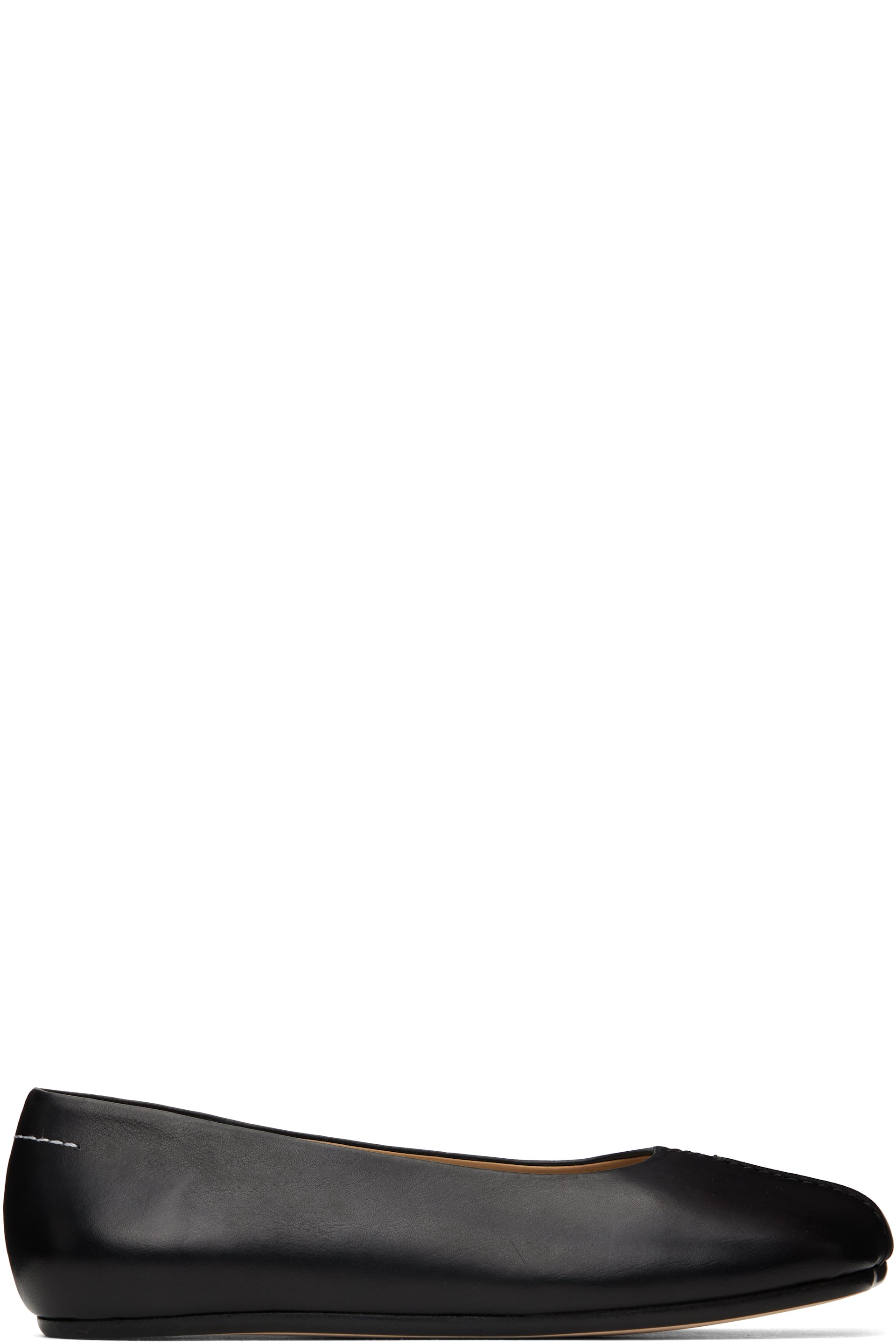 MM6 Maison Margiela - Ballerines noires en cuir à bout anatomique