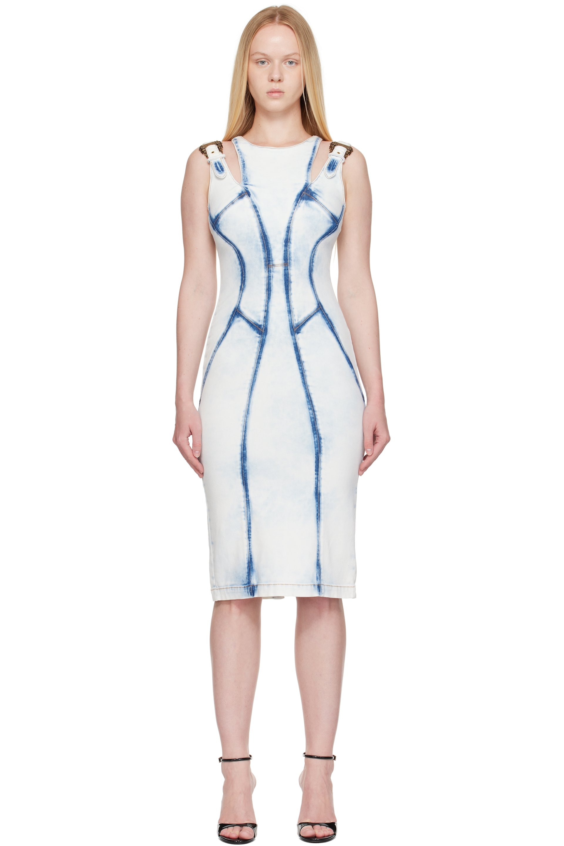 Versace Jeans Couture - Robe courte bleue à boucle