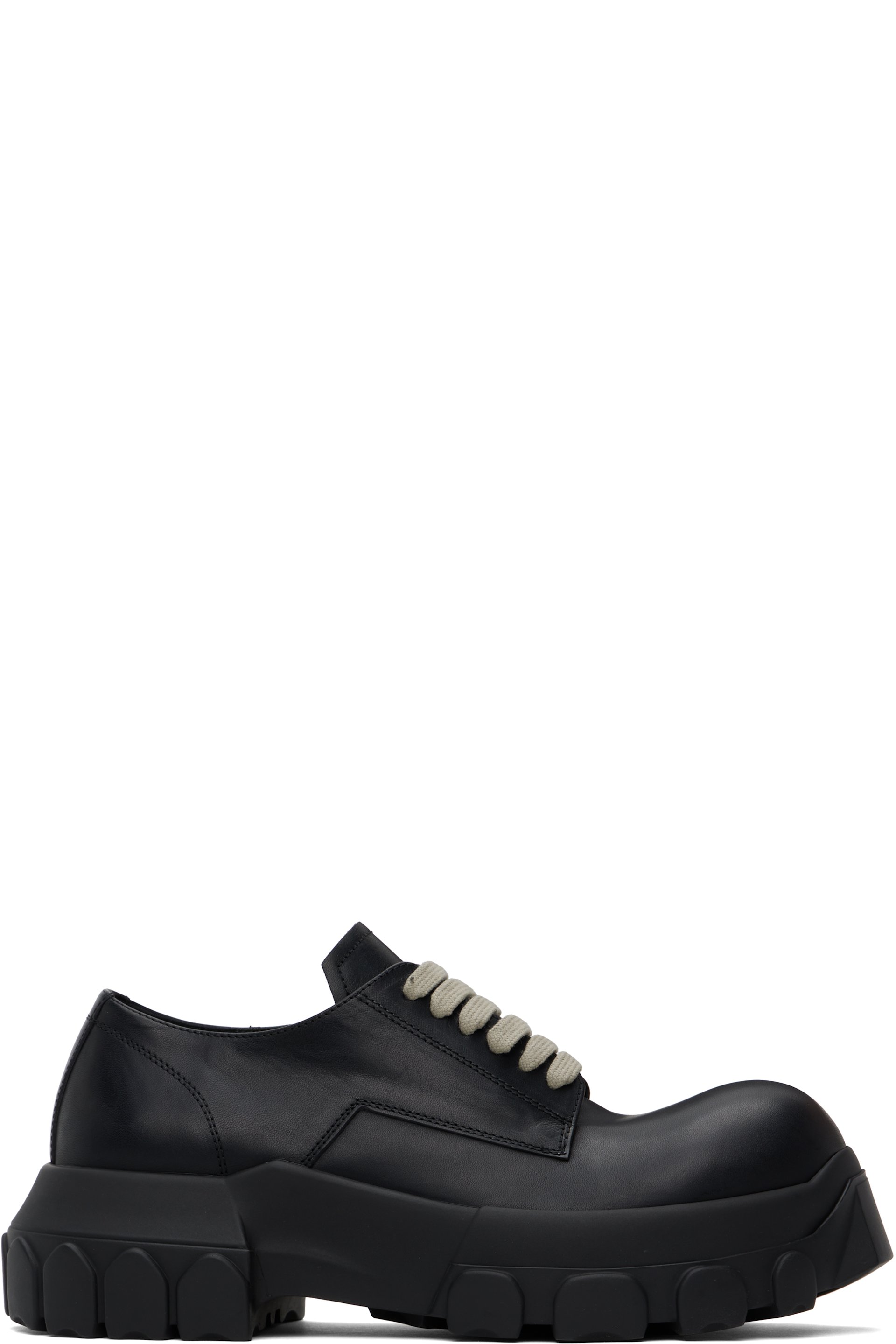 Rick Owens - Black Hollywood Lace-Up Bozo Tractor Derbys