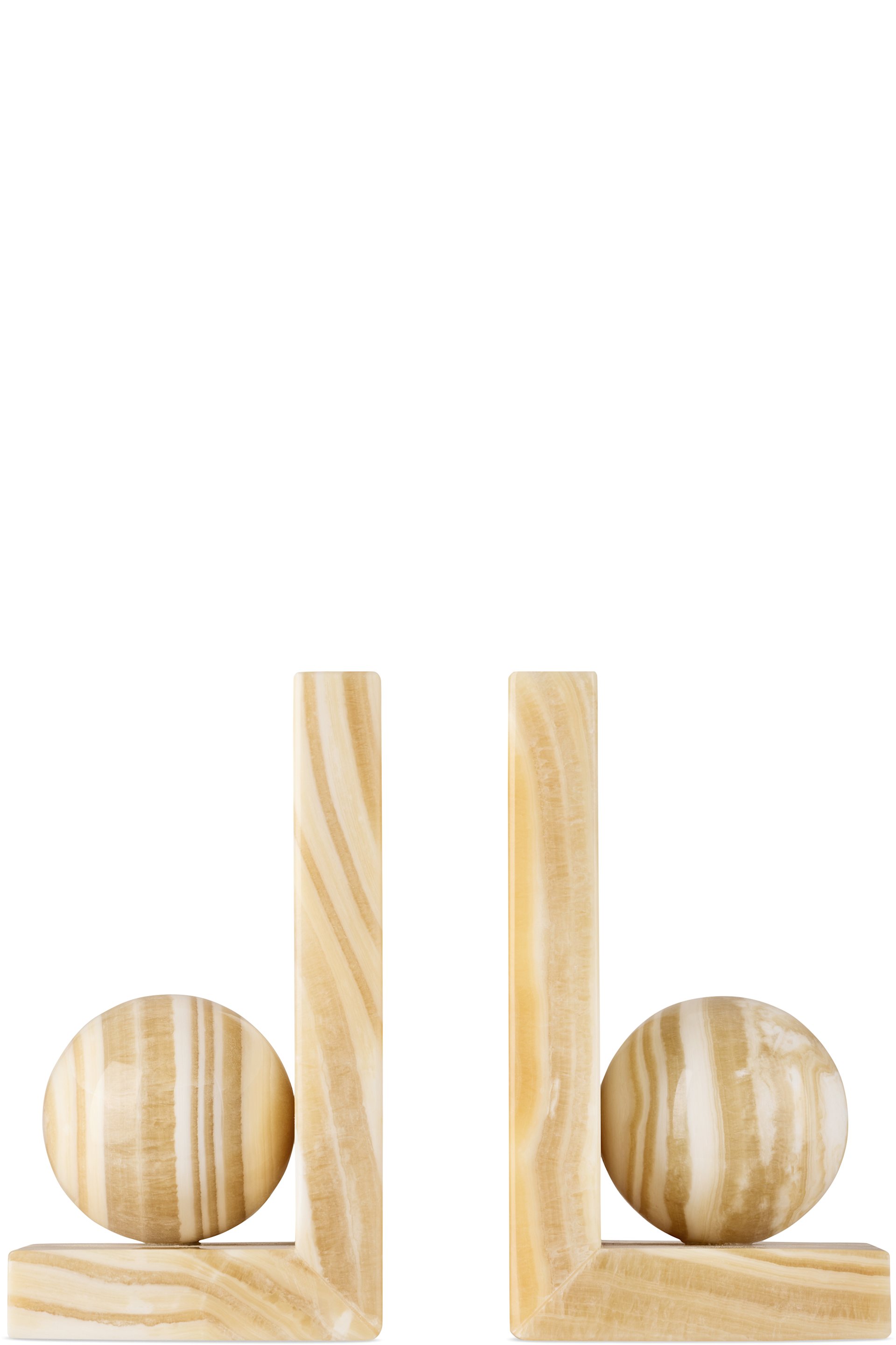 Soho Home - Beige Mango Onyx Prato Bookends