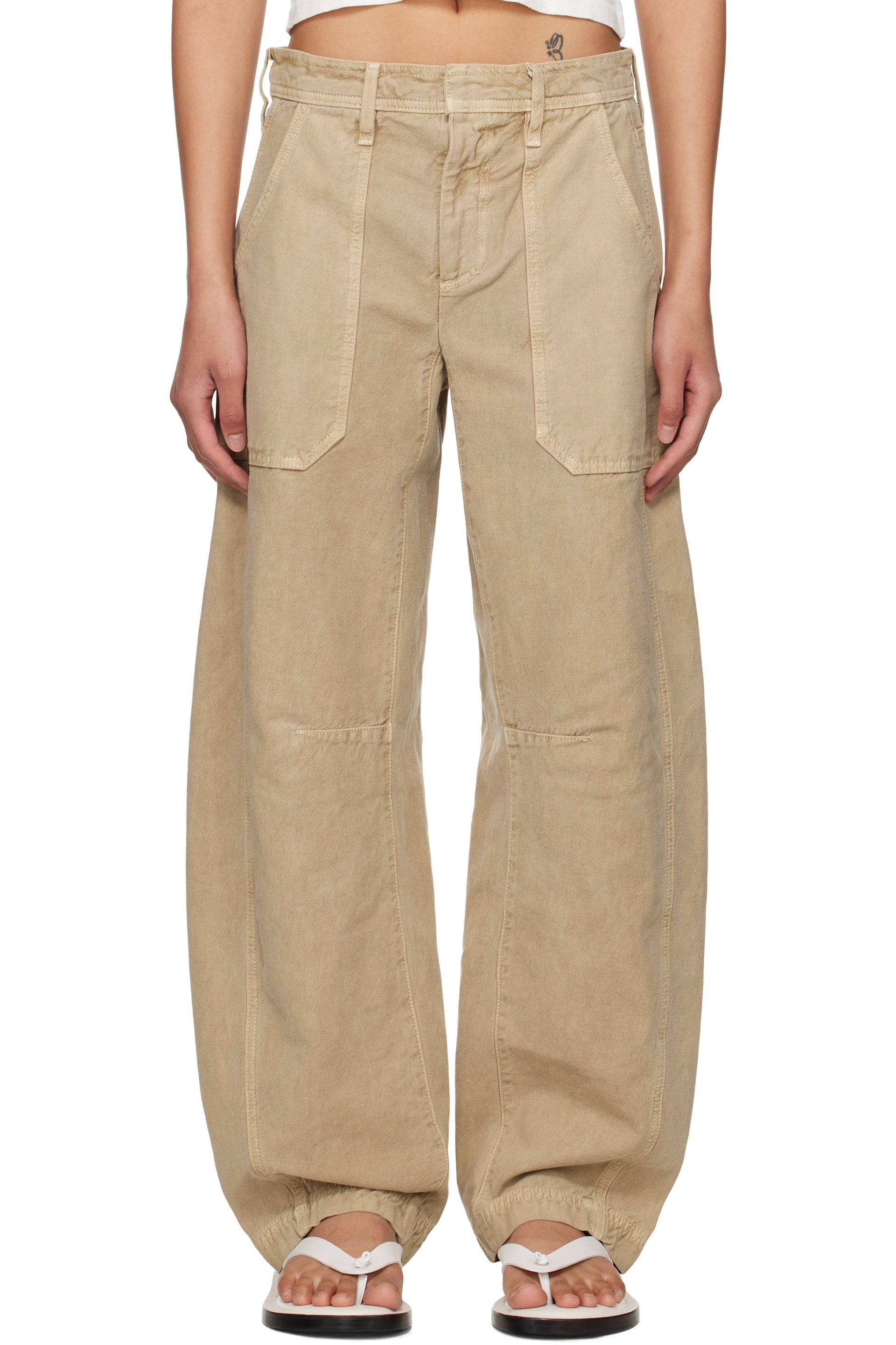 SLVRLAKE - Pantalon cargo Rookie beige