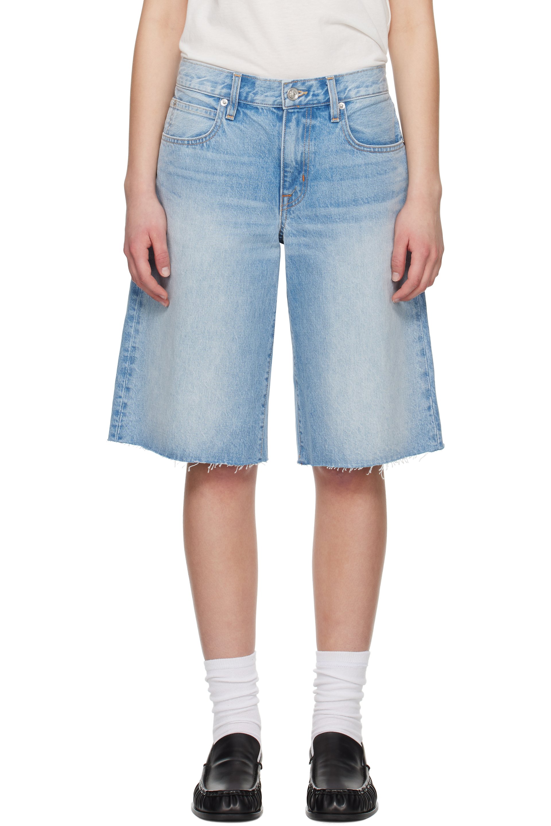 SLVRLAKE - Short Mica bleu en denim