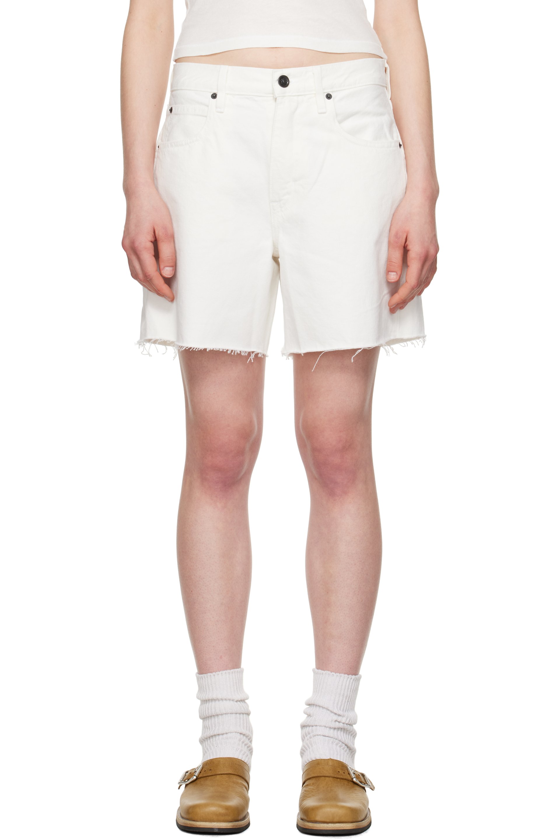 SLVRLAKE - Short Sienna blanc en denim