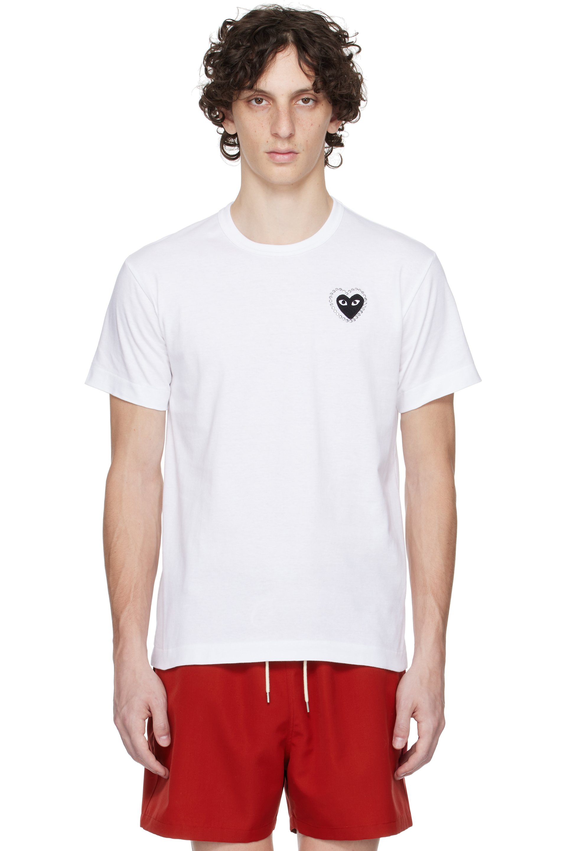 Comme des Garçons Play - 白色 Metalstone Heart T 恤