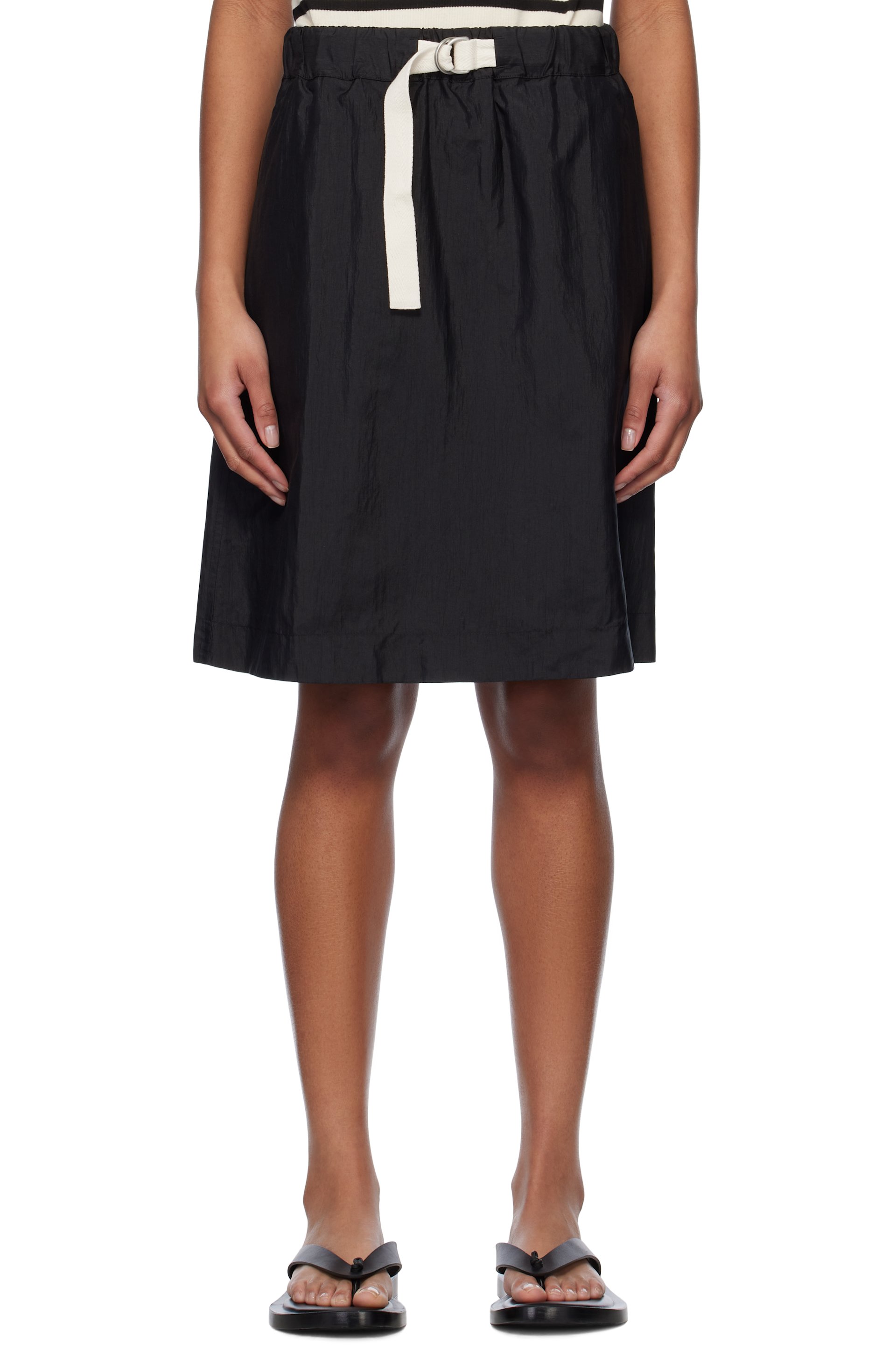 Jil Sander - Black Belted Midi Skirt