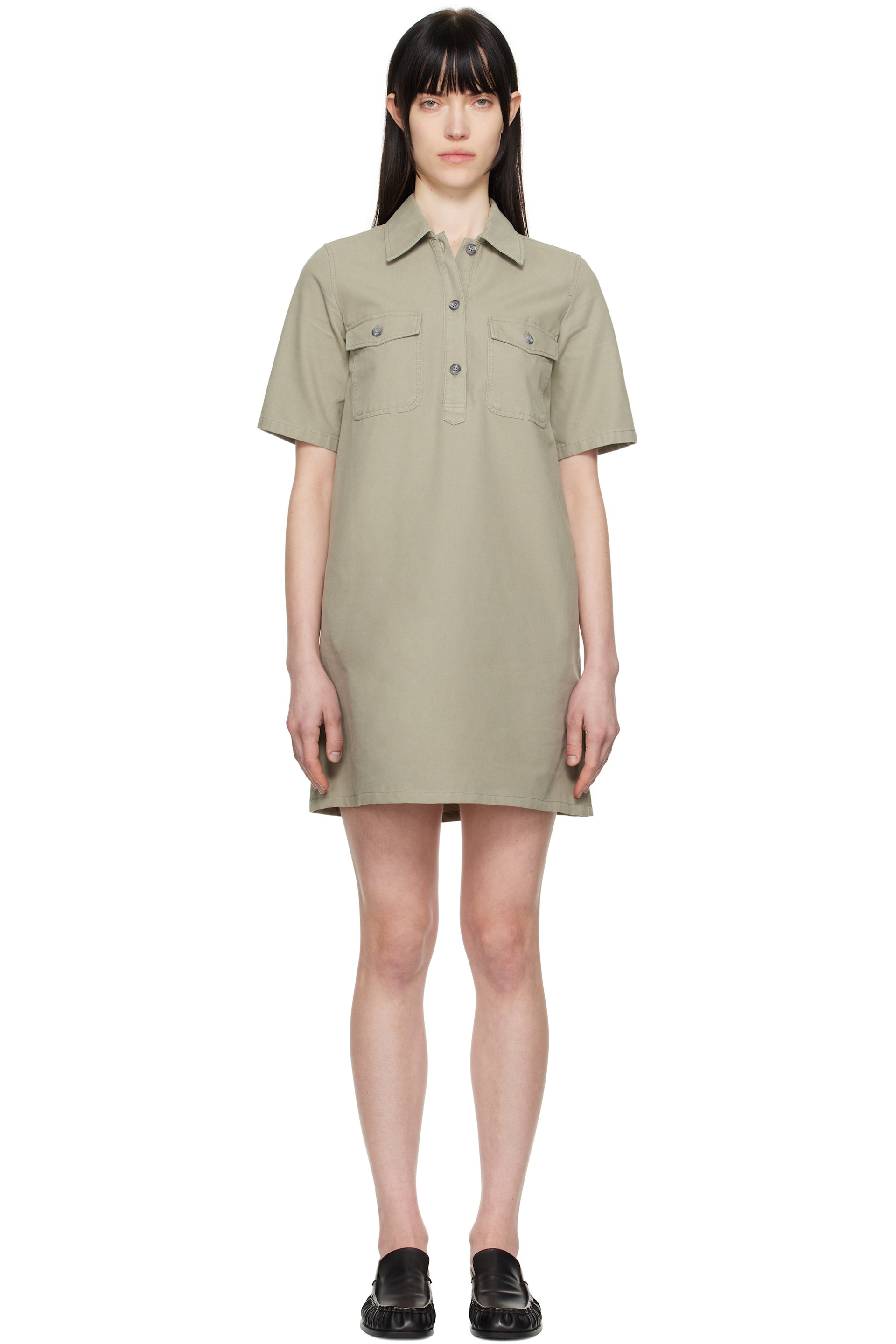 A.P.C. - Robe courte Selia taupe
