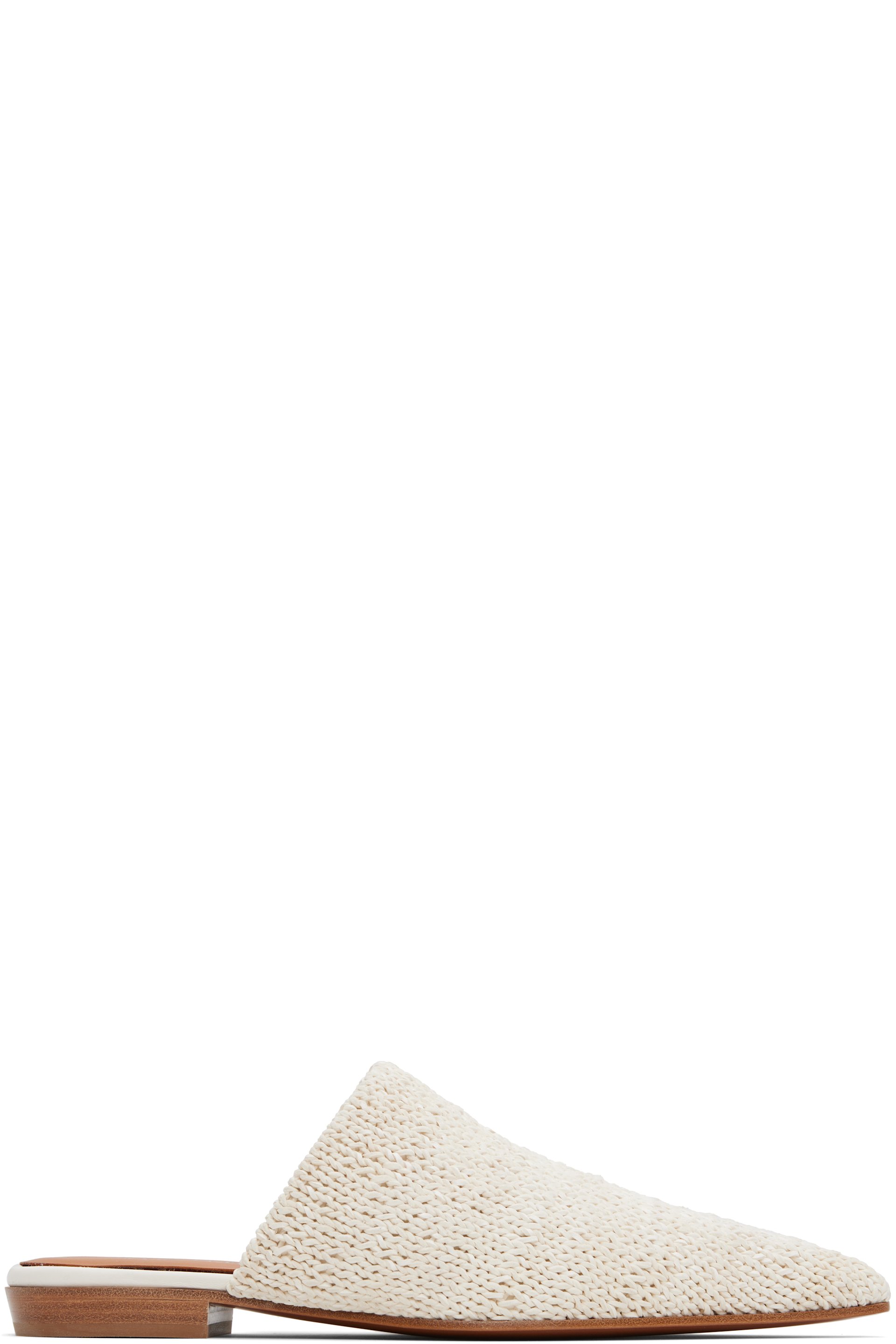 McQueen - Mules blanc cassé en tricot de cuir - Birdee