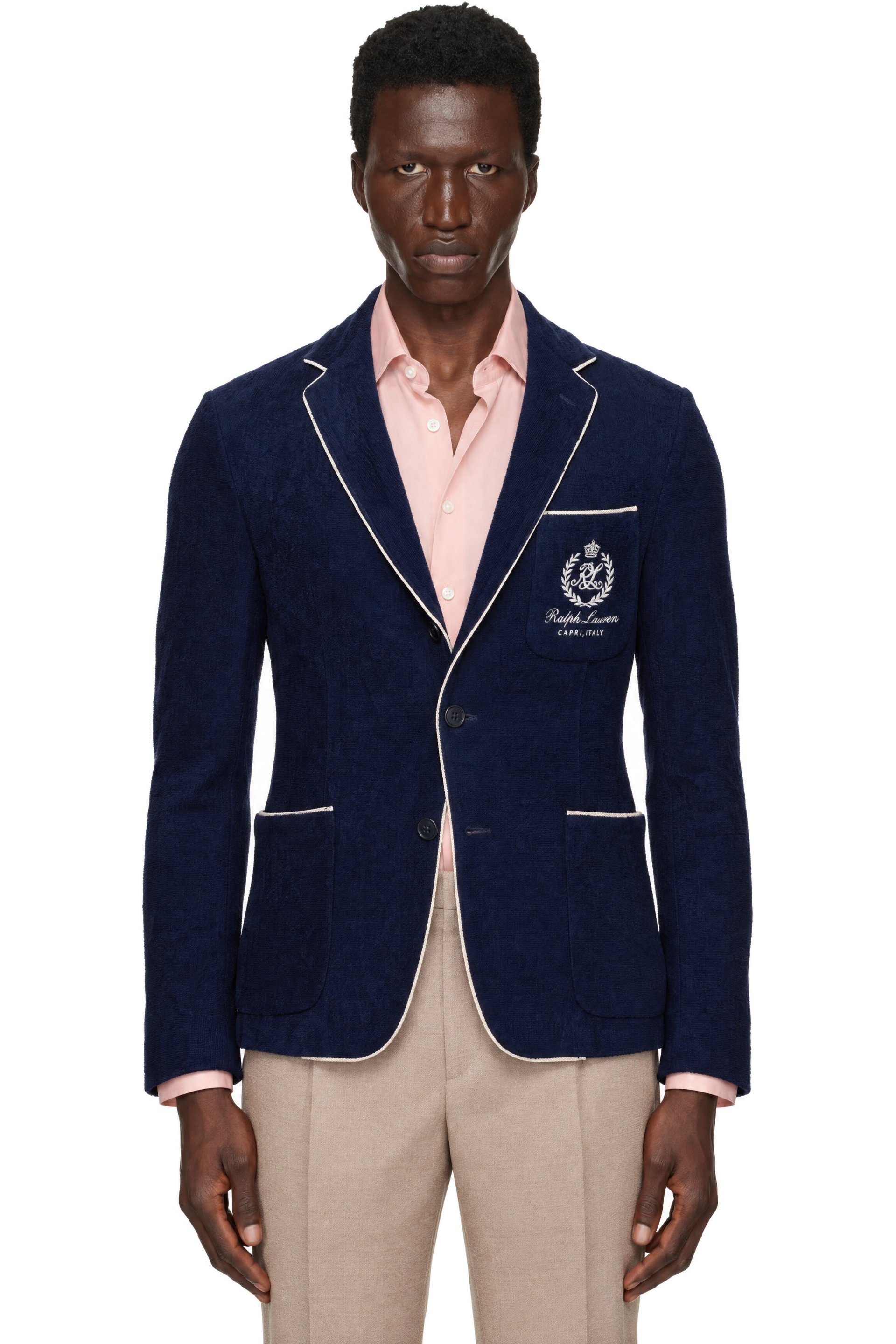 Ralph Lauren Purple Label - Navy Terry Single-Breasted Sportcoat Blazer