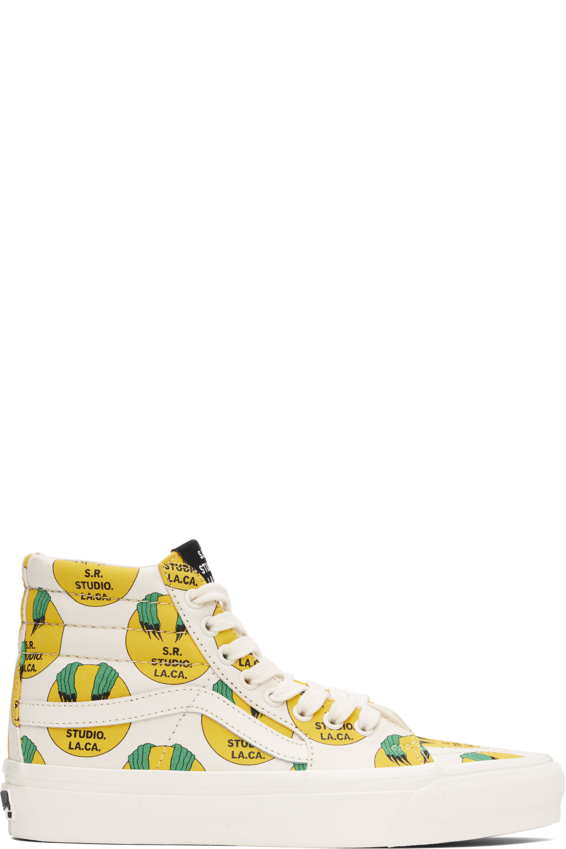 S.R. STUDIO. LA. CA. - Baskets montantes OTW SK8 38 blanc et jaune à semelle Vibram® édition Vans