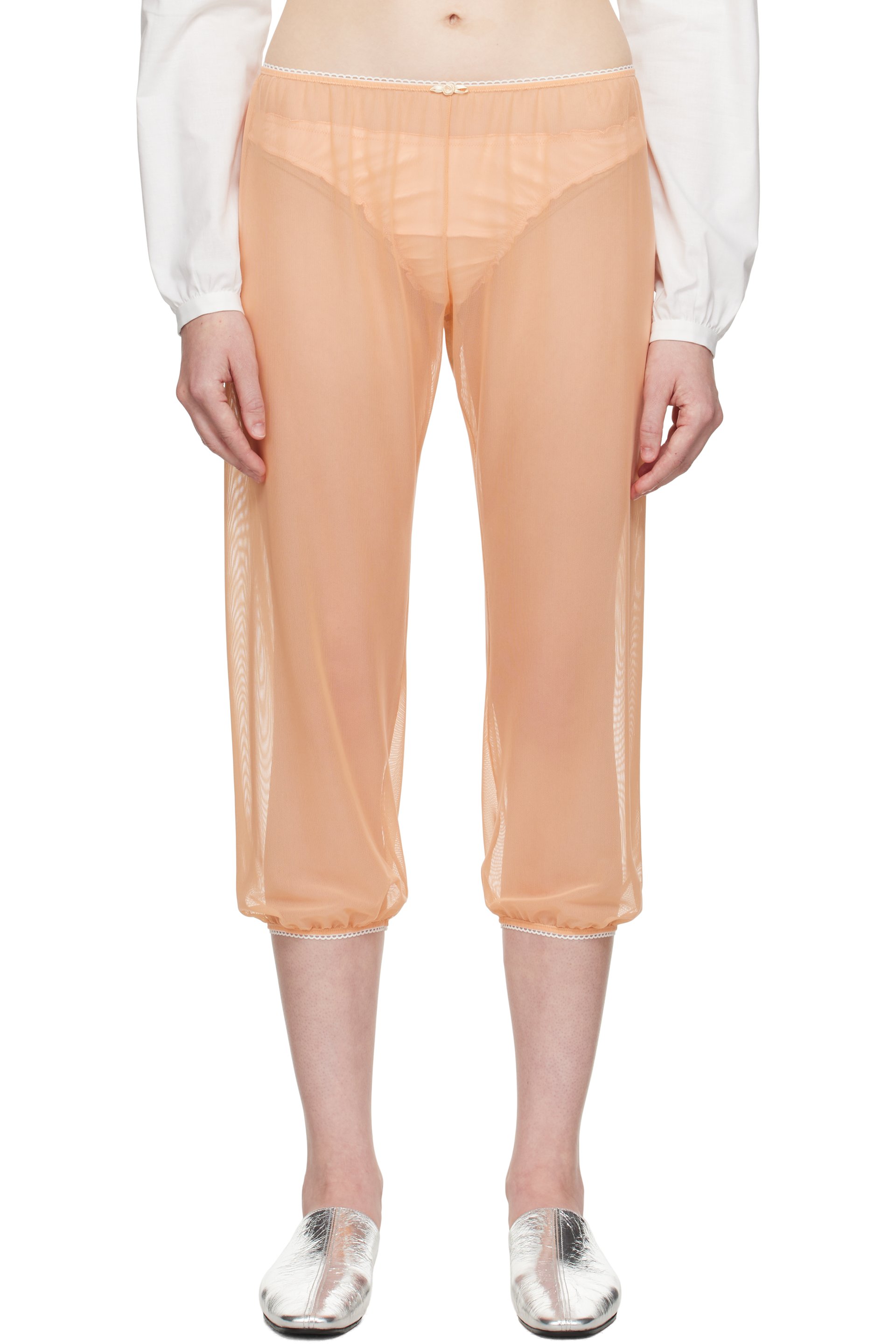 COLLEEN ALLEN - Capri de pyjama orange en tulle extensible