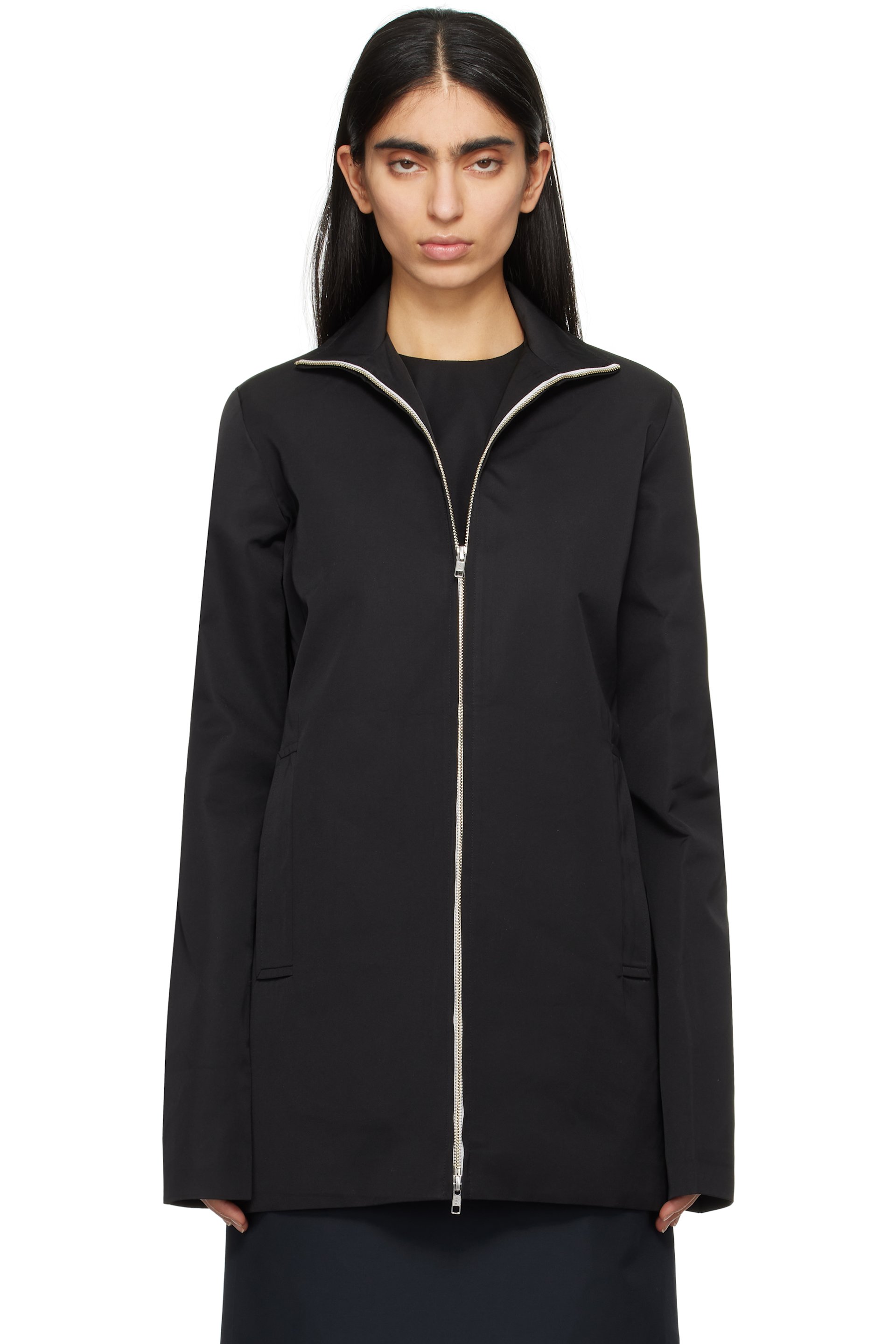 LII - Black Slim High Neck Jacket