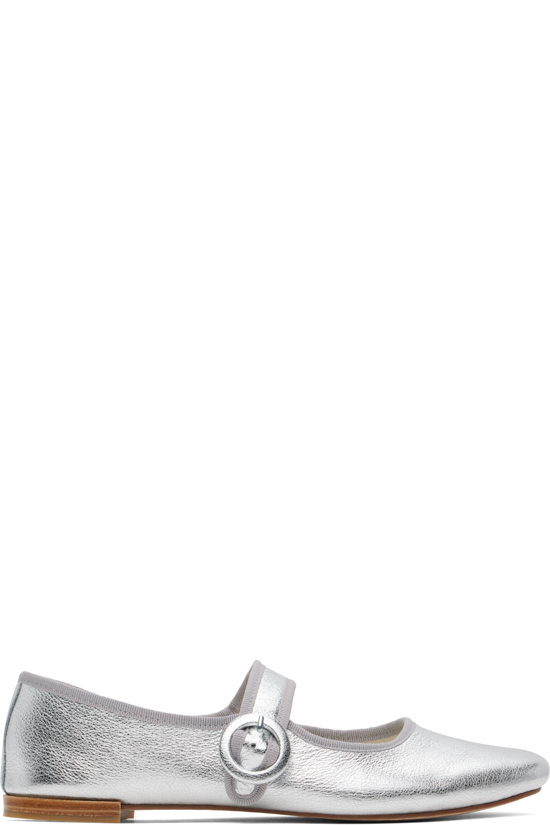 Repetto - Silver Georgia Square-Toe Mary Jane Ballerina Flats