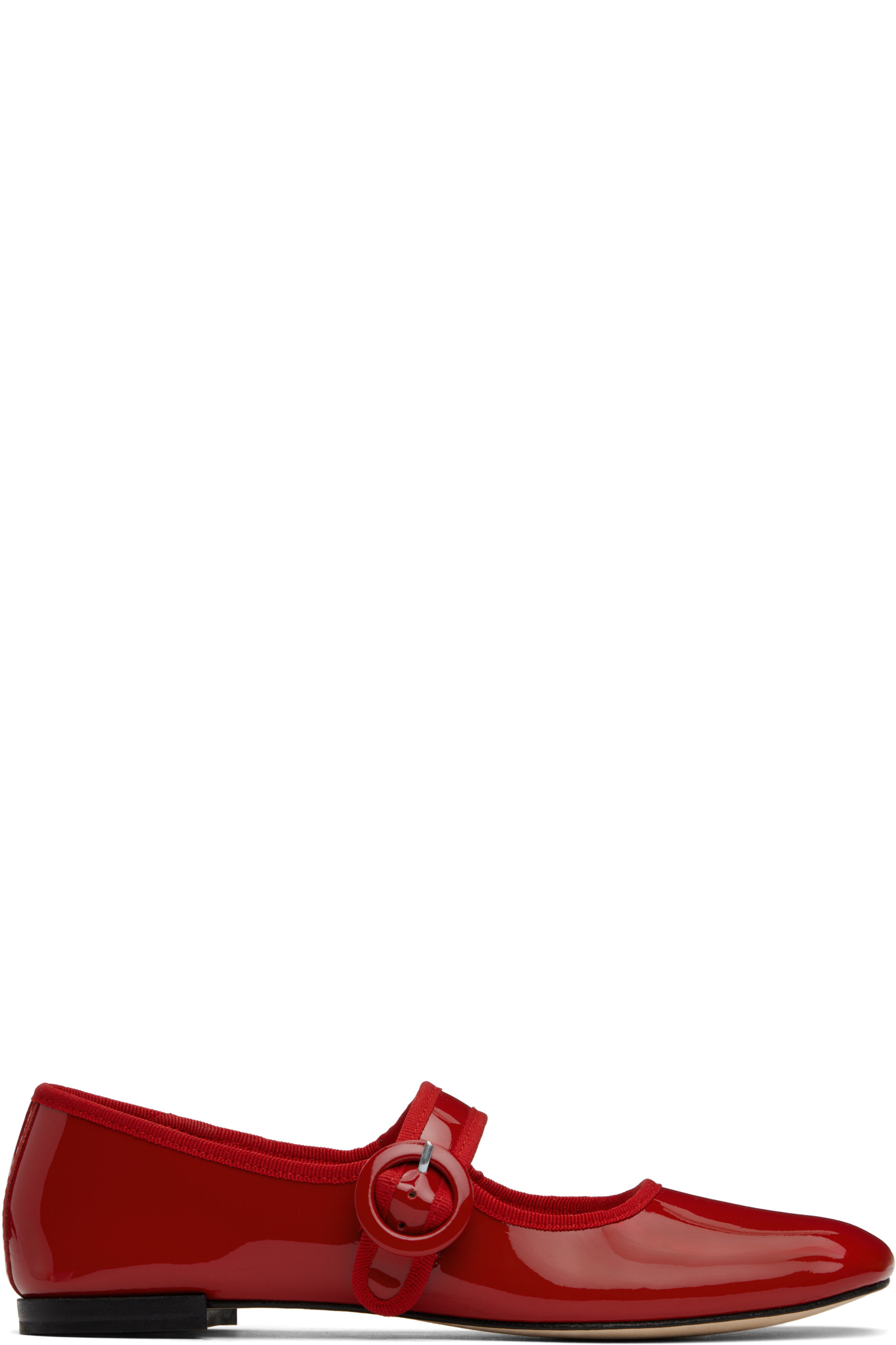 Repetto - Red Georgia Square Toe Mary Jane Ballerina Flats