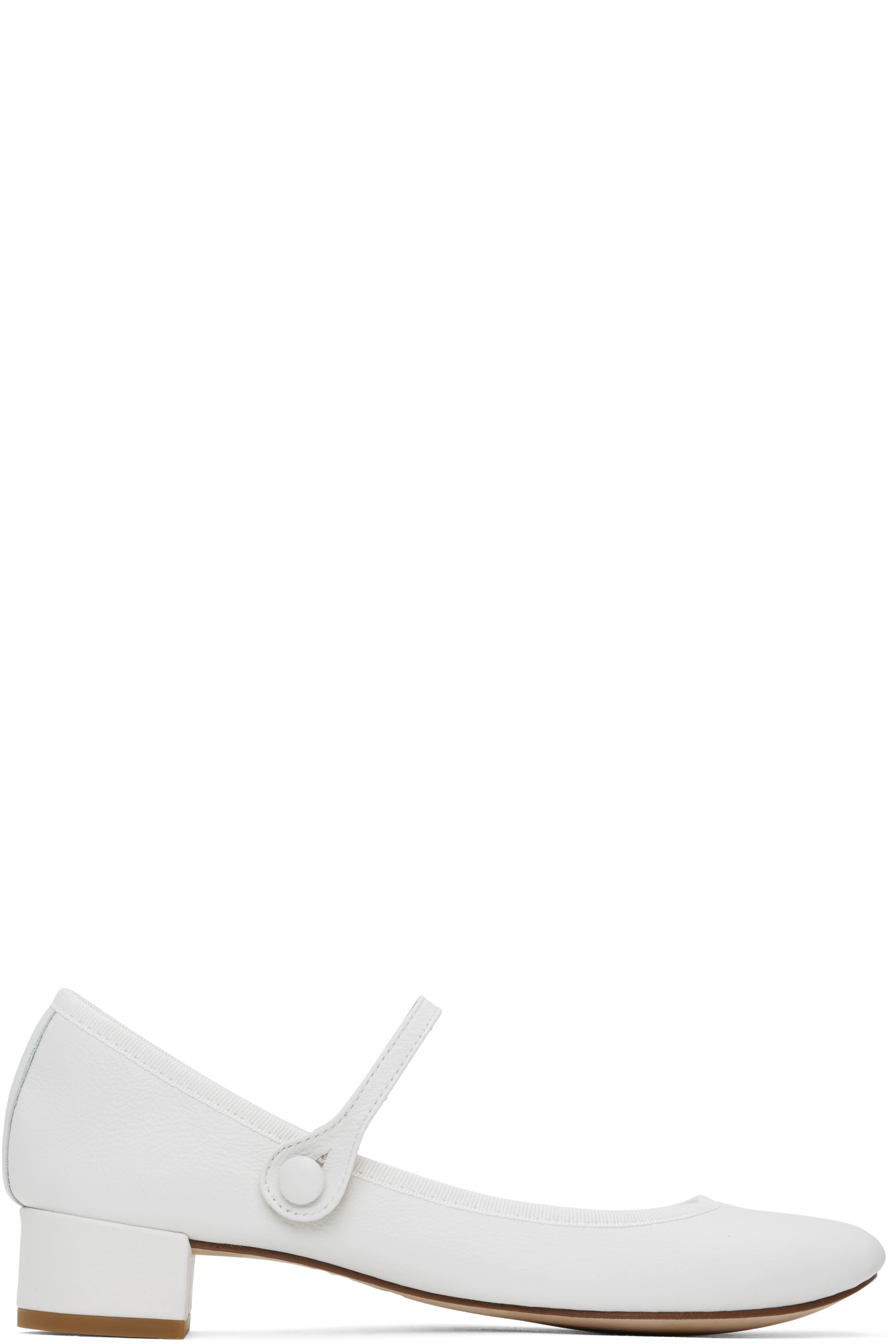 Repetto - White Rose Mary Jane Heels