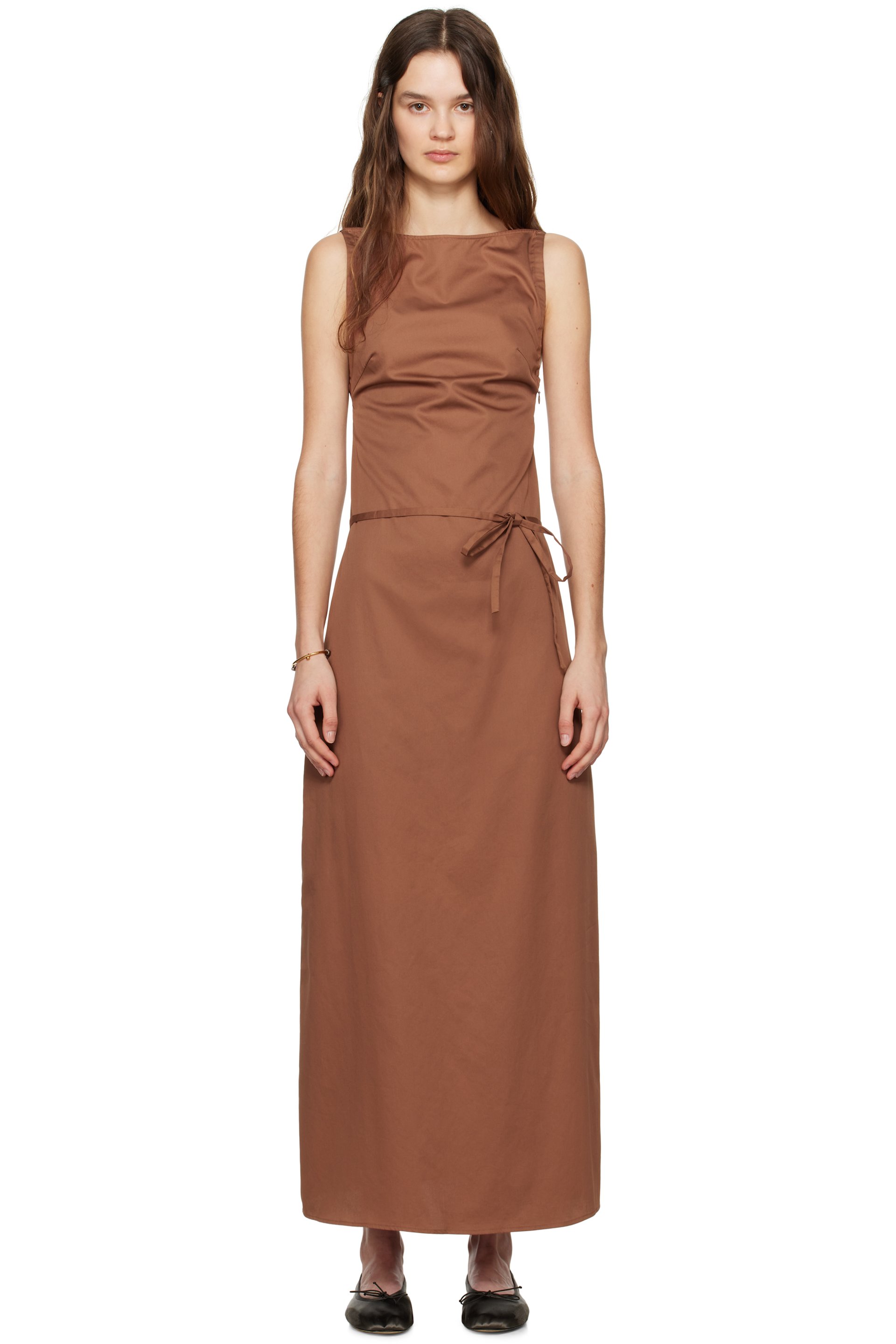 Ruohan - Robe longue Syros brune