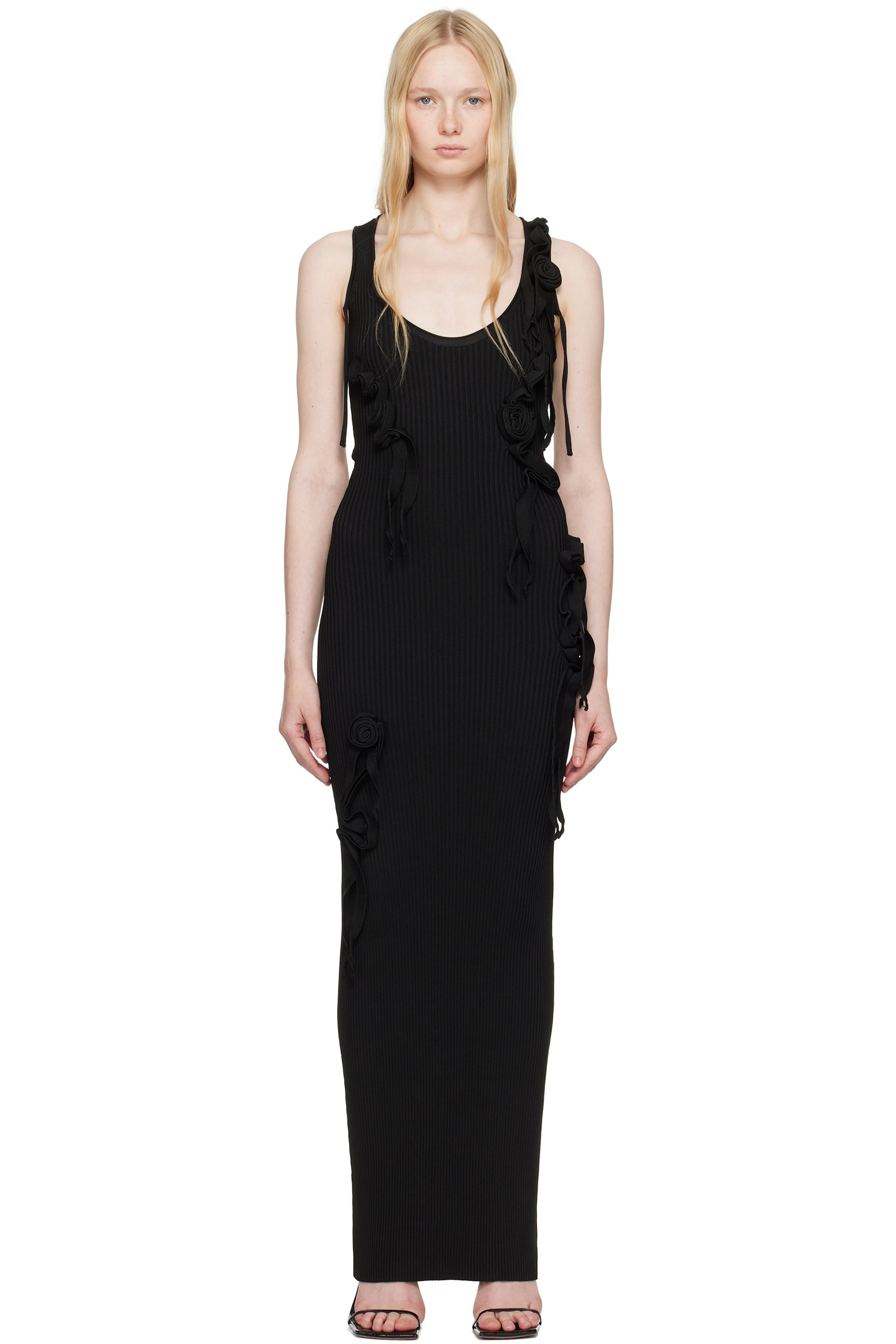 Coperni - 黑色 Knitted Ribbon Long Tank 连衣裙