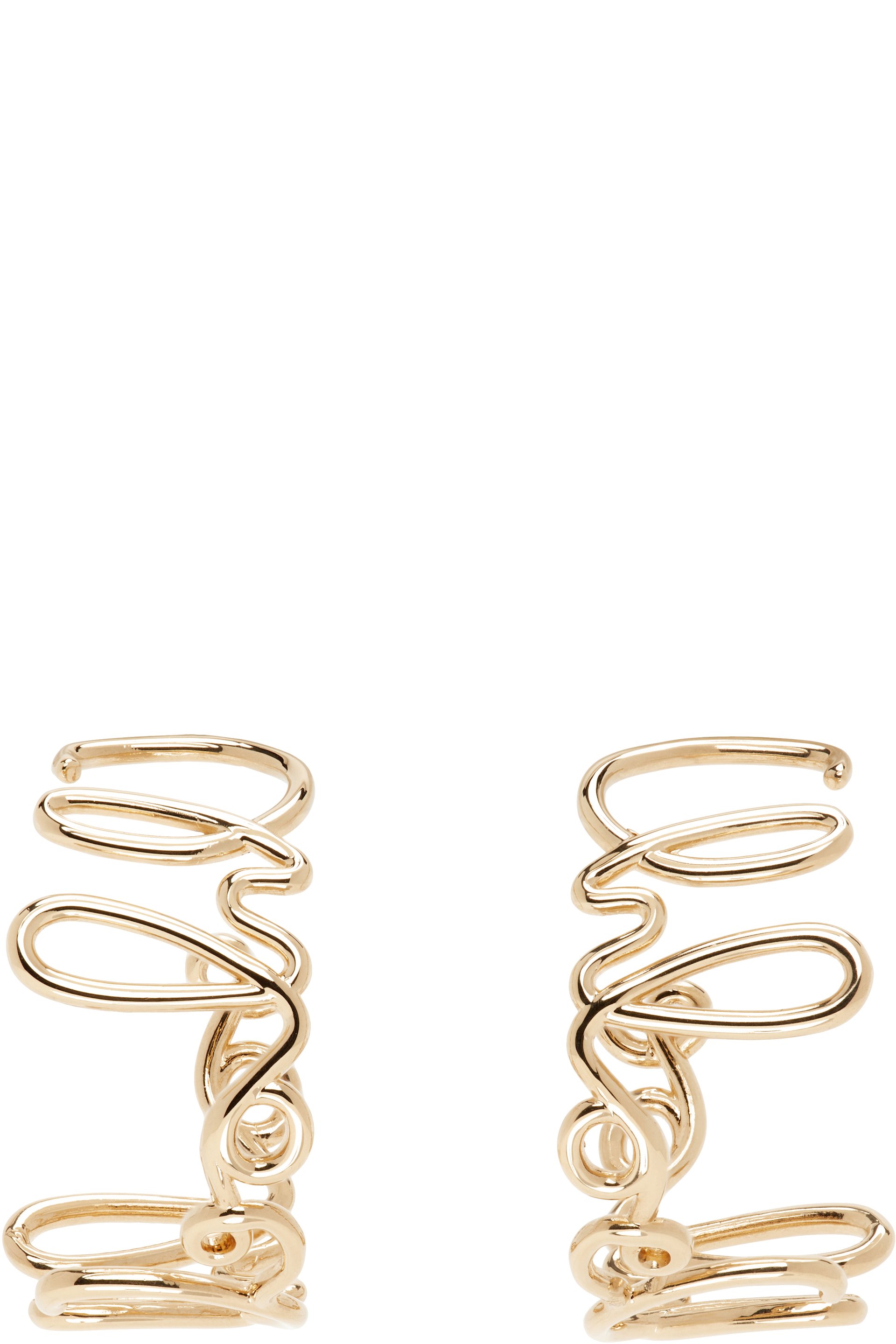 Chloé - Boucles d'oreilles à anneau dorées à logo