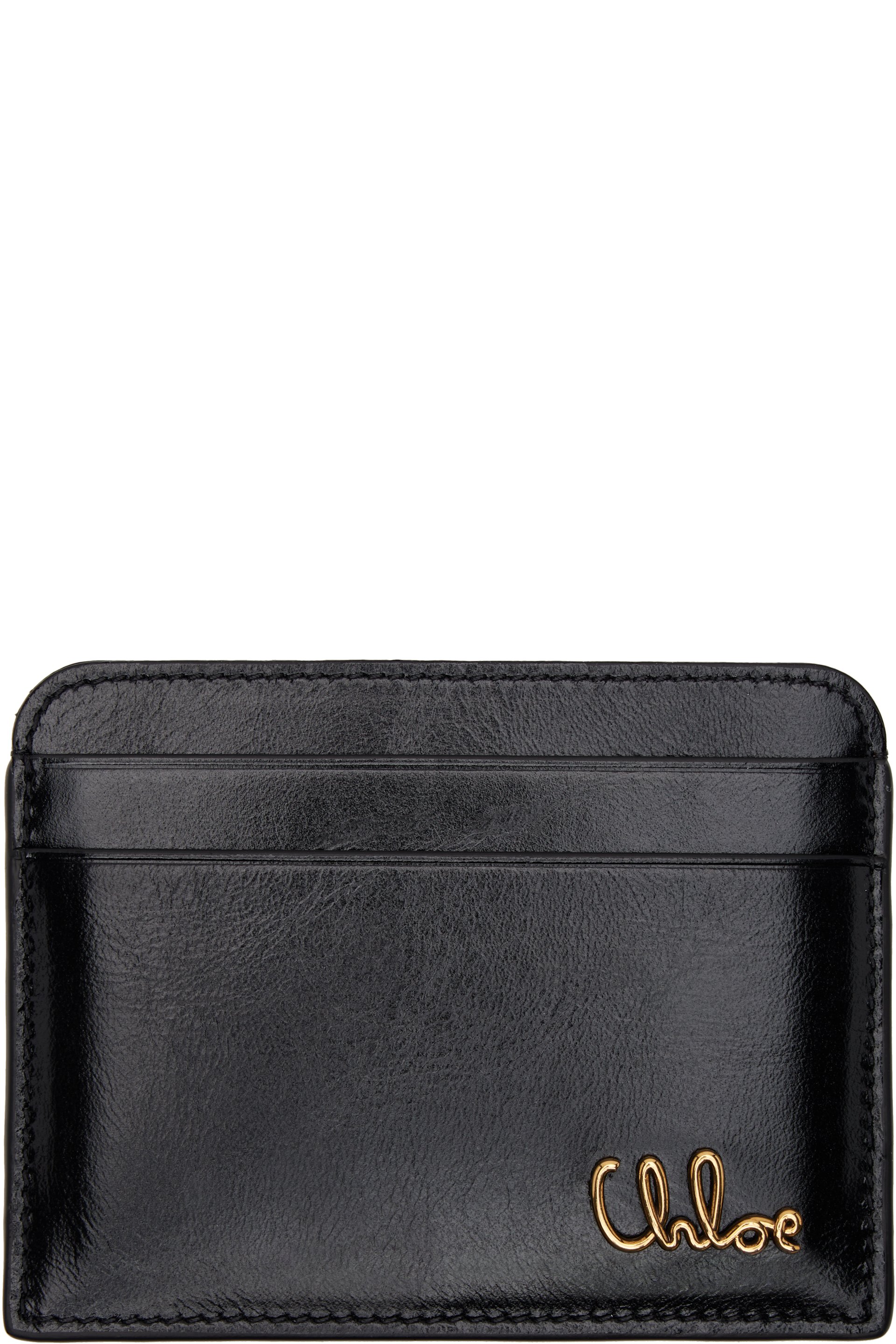 Chloé - Porte-carte noir à logo